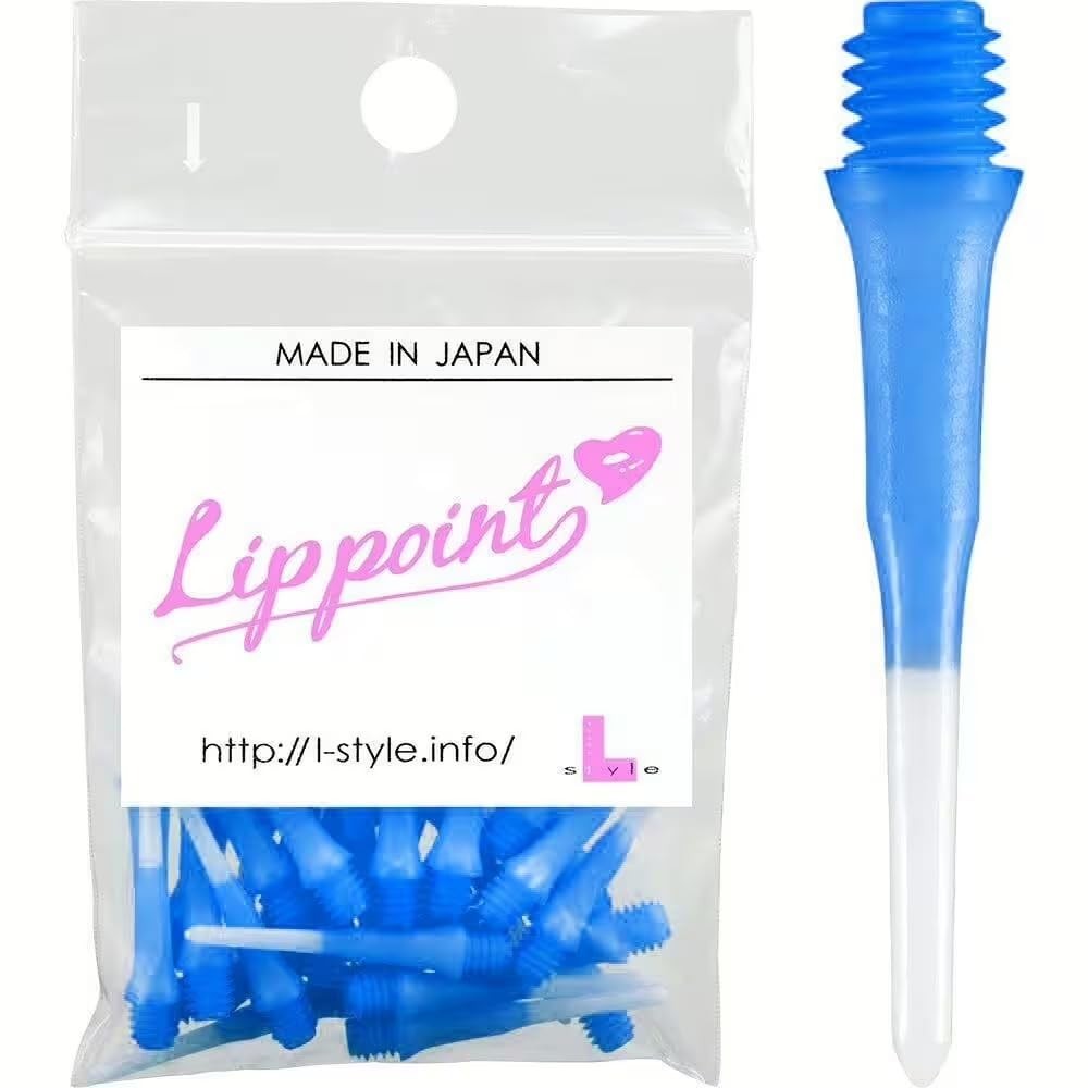 L-style Lippoint - Soft Tip Dart Points - Regular Length - 2-Tone Blue - 60 C...