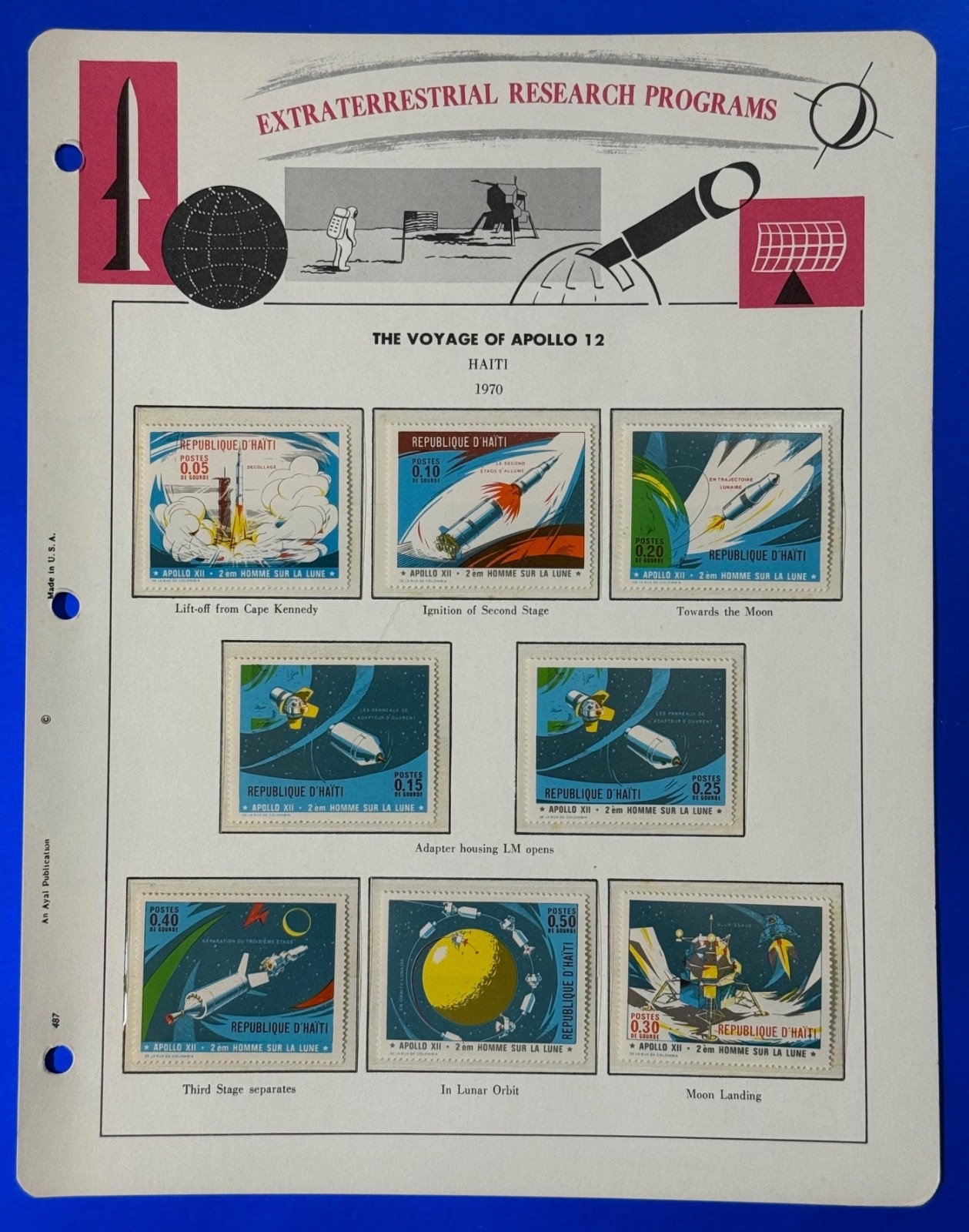 APOLLO 12  EXTRATERRESTRIAL RESEARCH PROGRAMS STAMPS 1970 HAITI