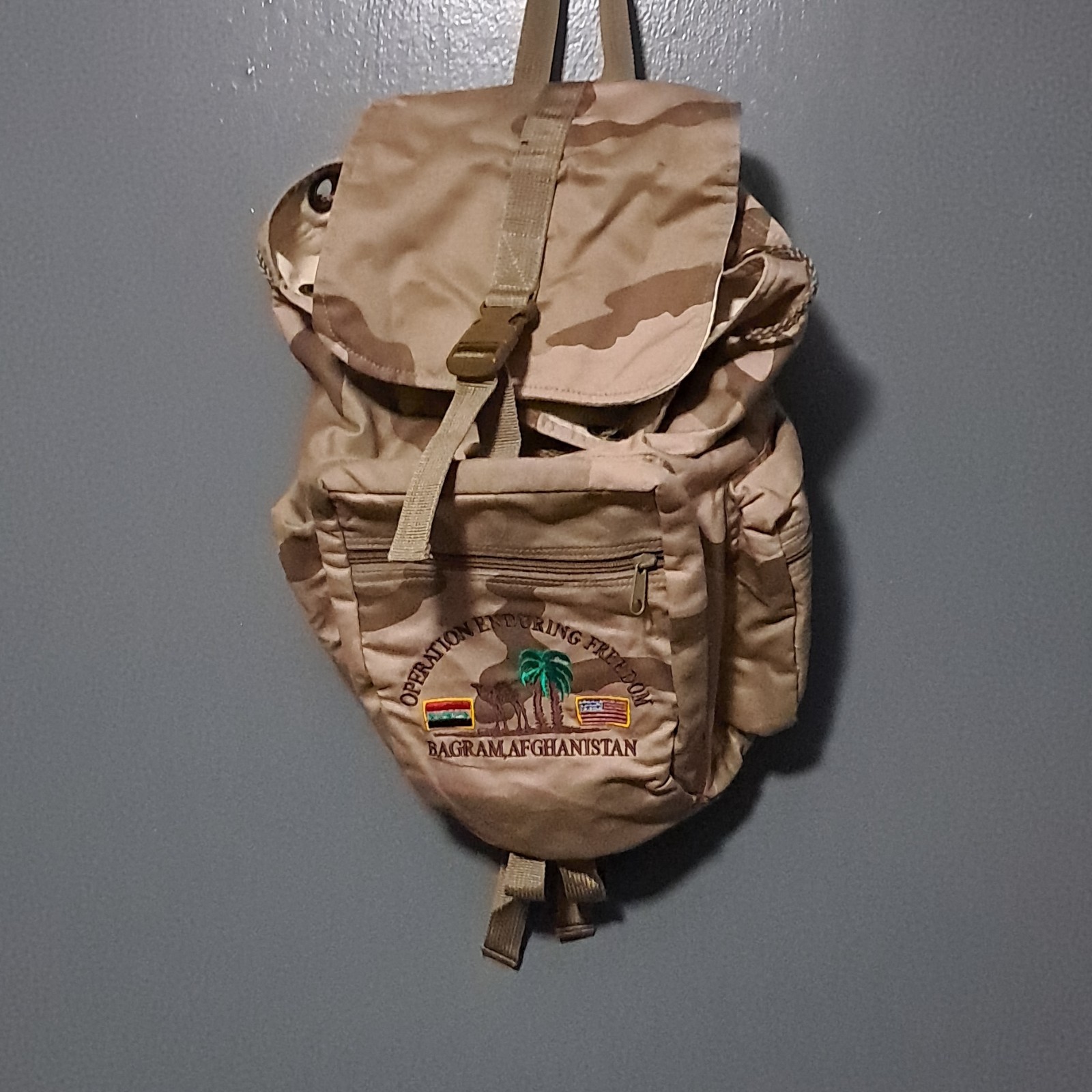 Operation Enduring Freedom Bagram Afghanistan Camouflage Military Backpack Embr…