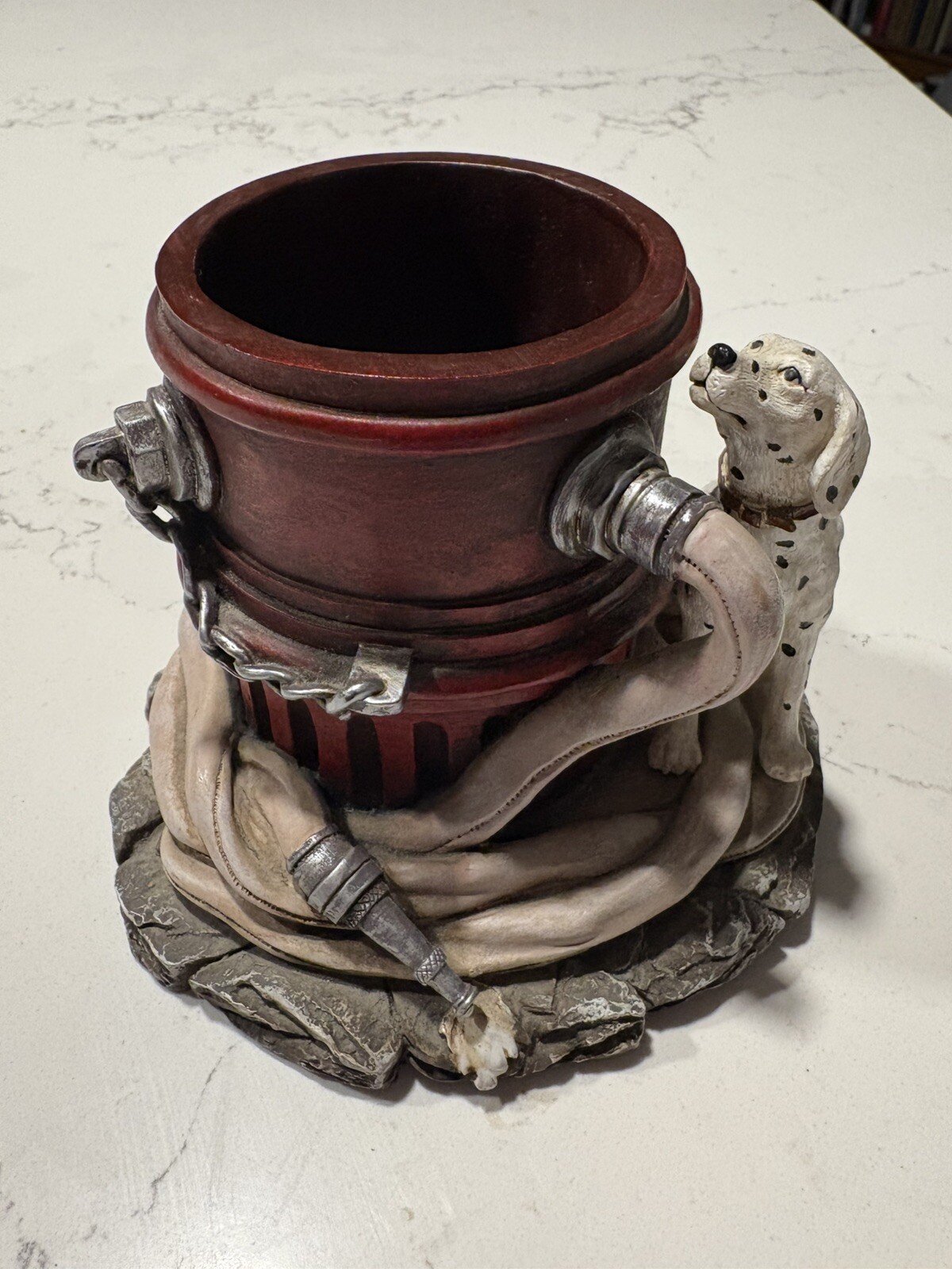 Fireman Pencil Holder Fire Hydrant Dalmatian
