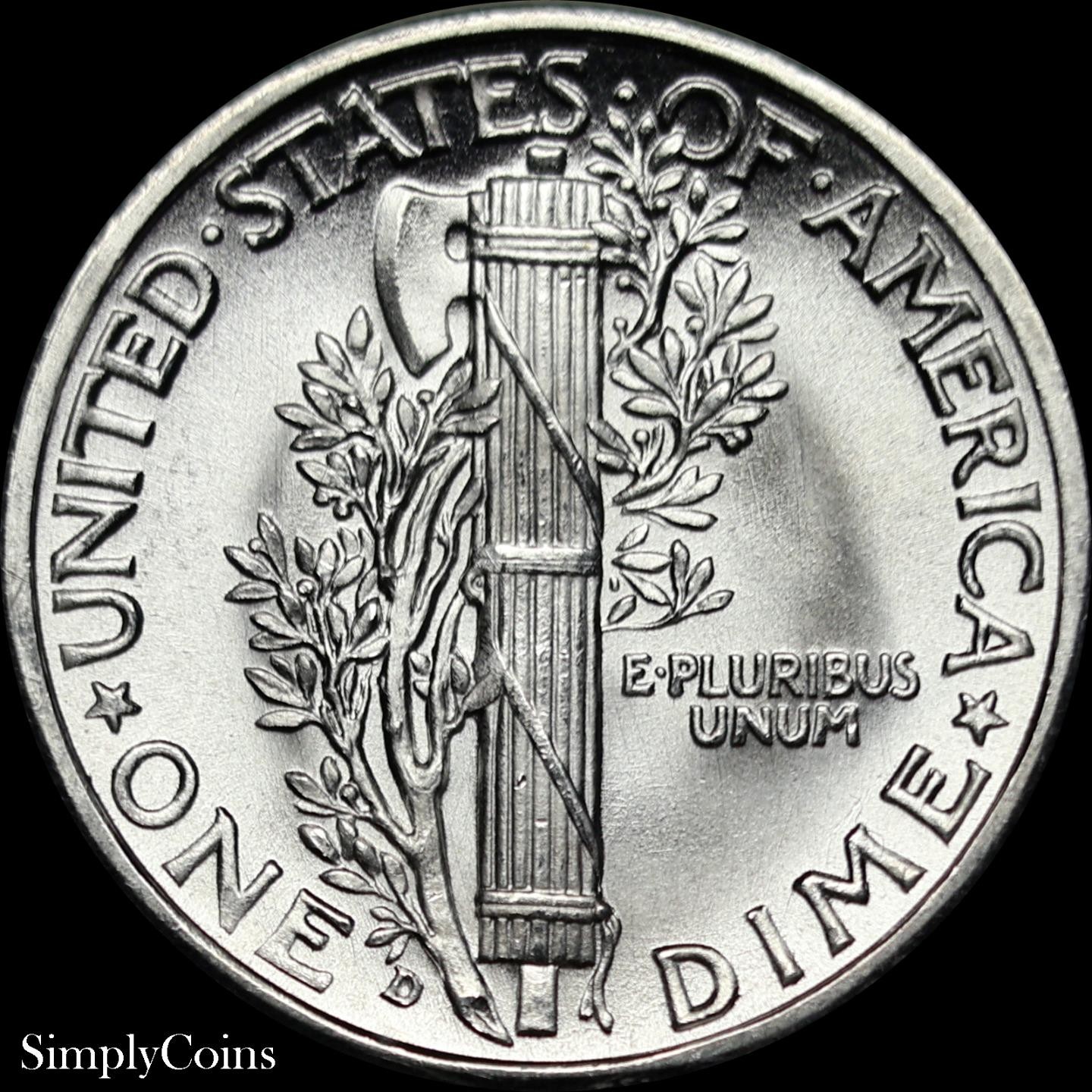 1939-D Mercury Dime BU Uncirculated Silver