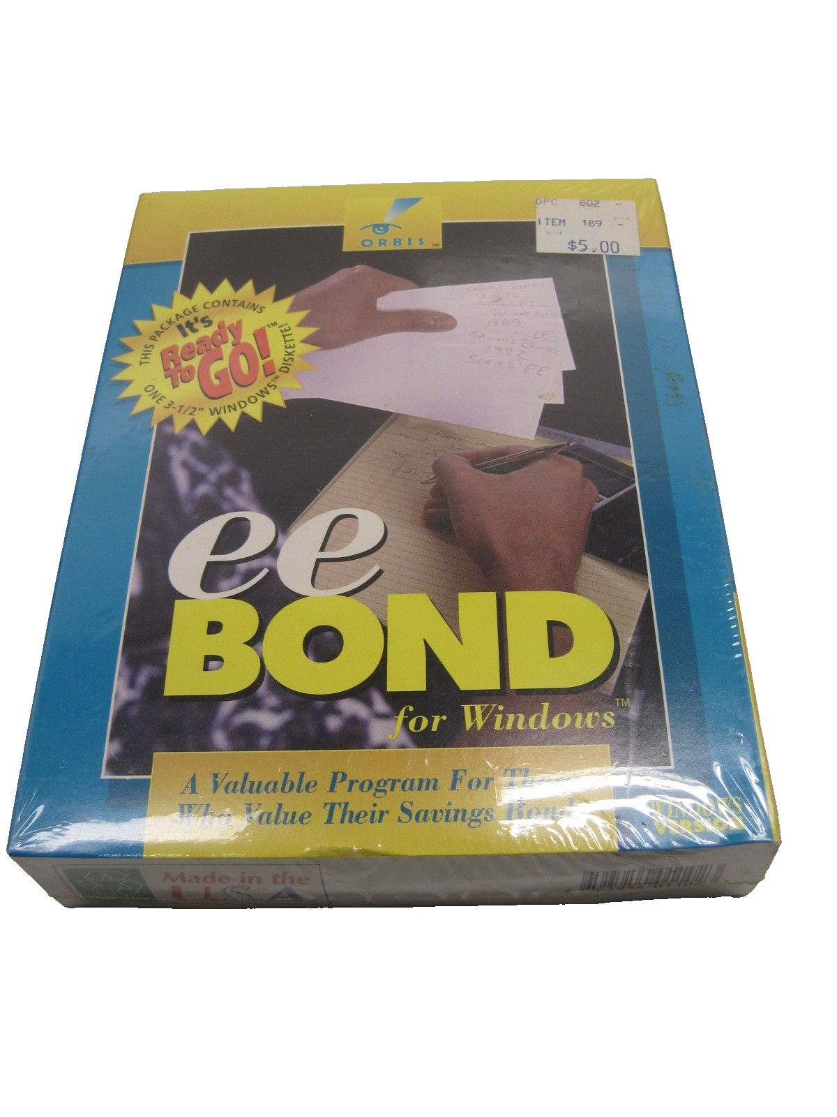 Sealed big box Orbis EE Bond for Windows program diskette 1994