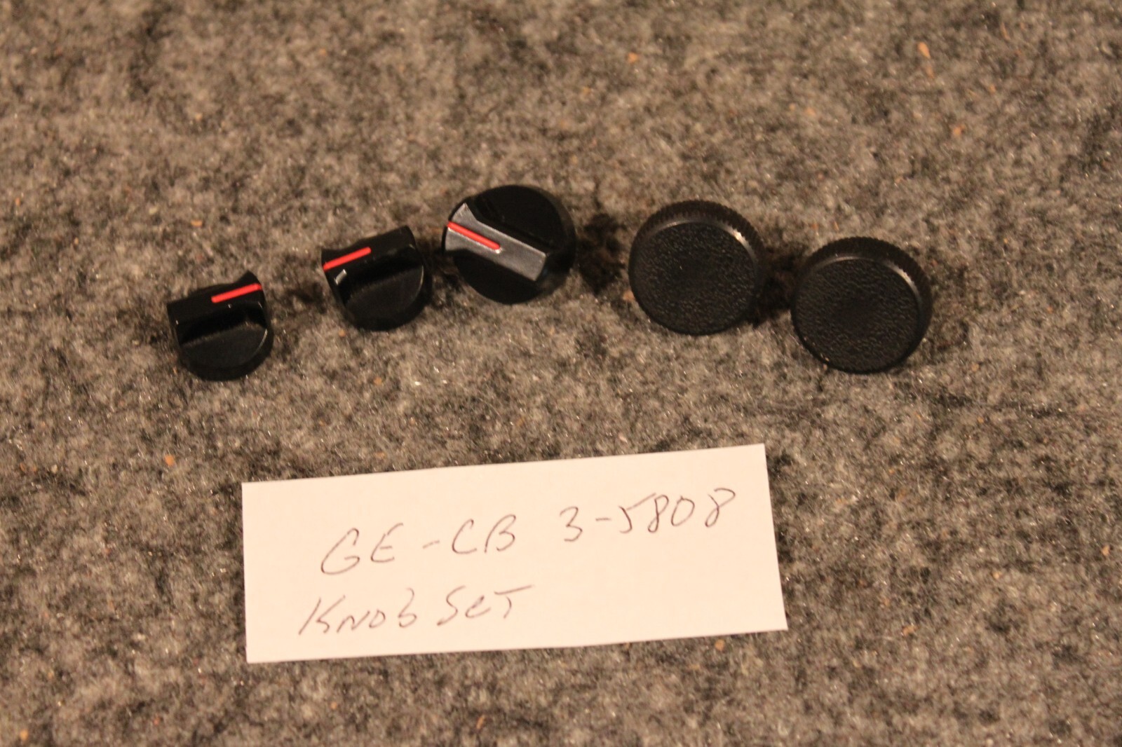 Vintage GE General Electric CB RADIO 3-5808 Black Control Knob Set of 5
