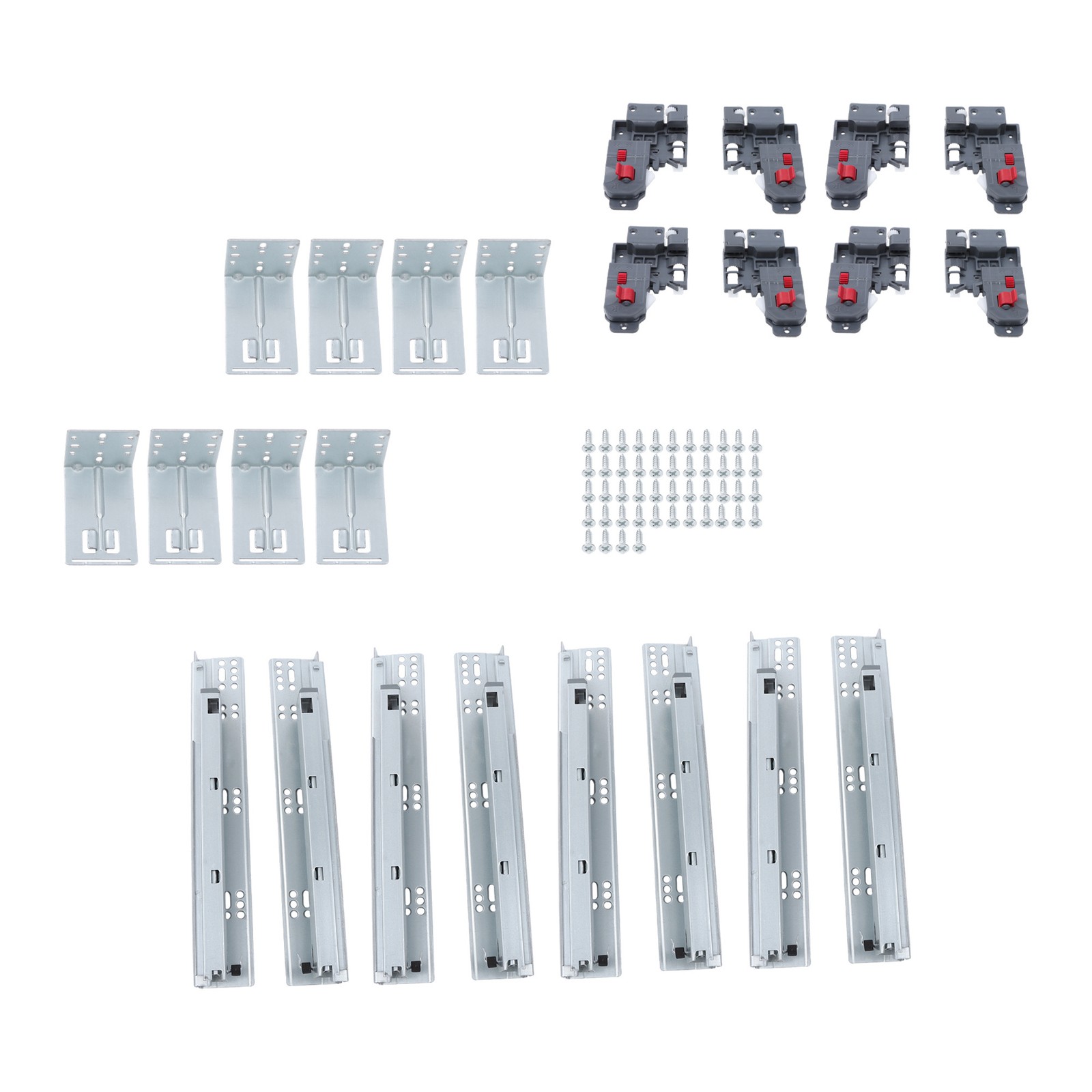4 Pair 12 Inch Undermount Drawer Slides with Locking Device Soft Close 100lb
