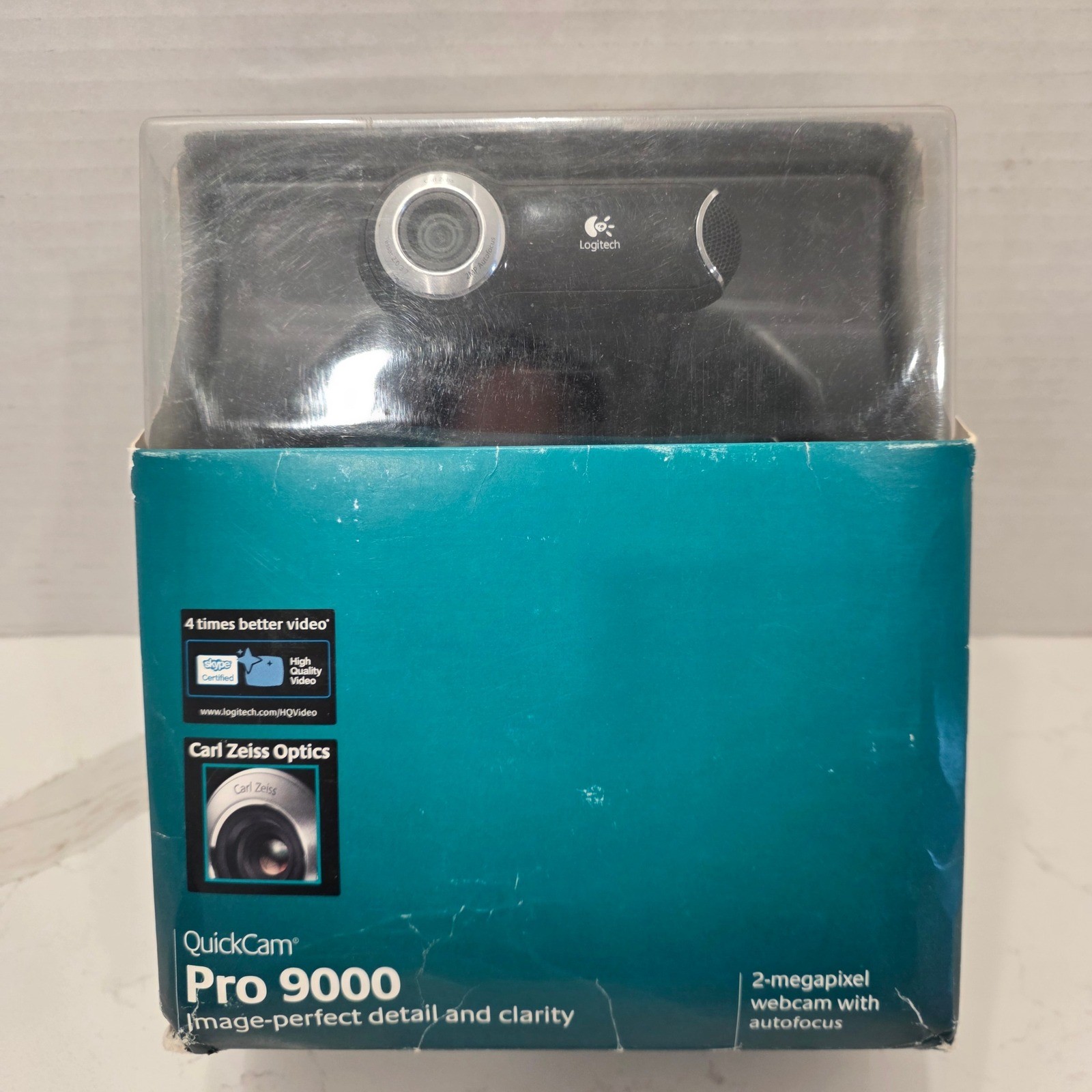 Logitech QuickCam Pro 9000 Webcam Carl Zeiss Optics Autofocus 2MP HD Video