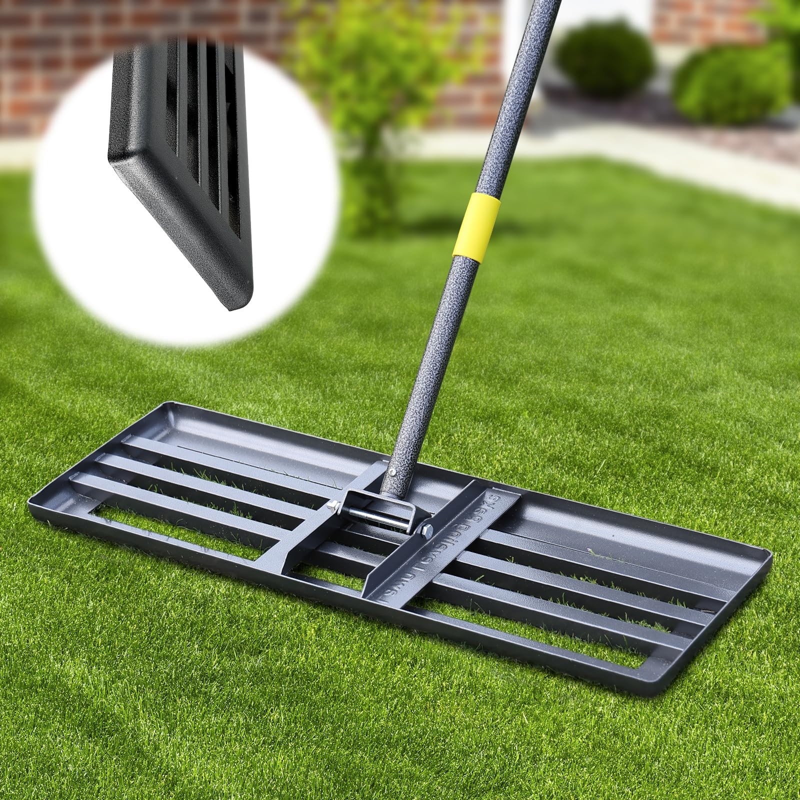 Lawn Leveling Rake with Adjustable Handle - Heavy Duty Tool for Yard & Soil