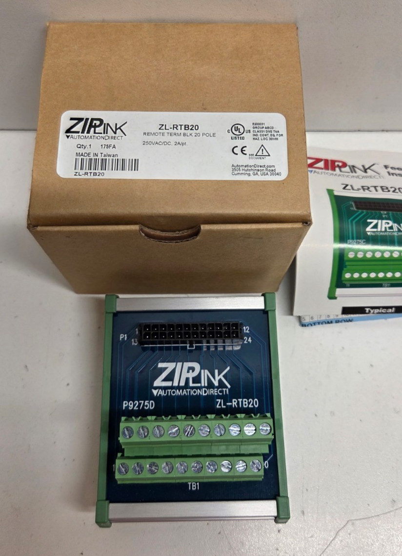NEW IN BOX! AUTOMATION DIRECT ZIPLINK 20 POLE REMOTE TERMINAL BLOCK ZL-RTB20