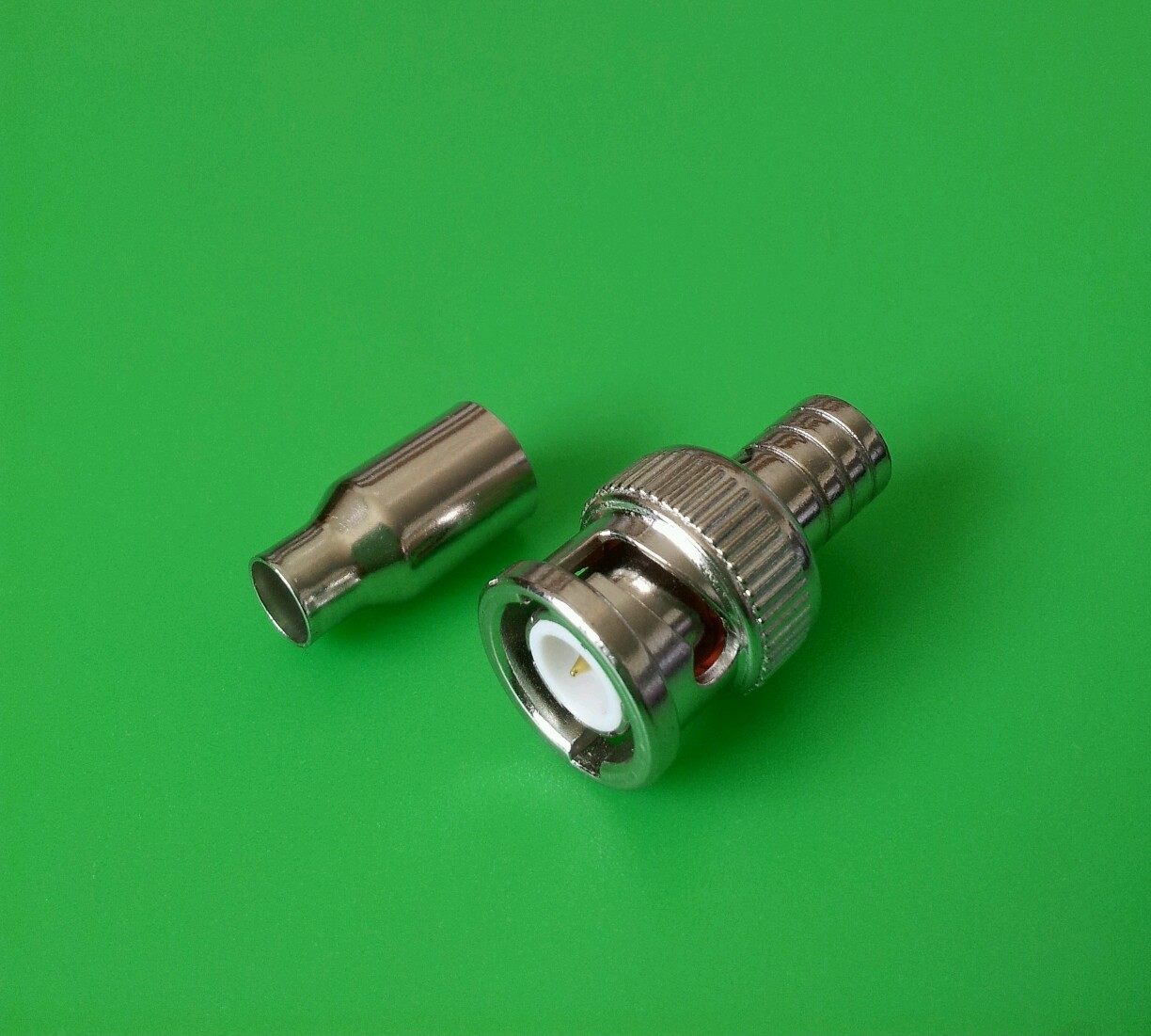 (QTY 10) RG58/U THINNET BNC Male 2-PC Crimp-On Connector