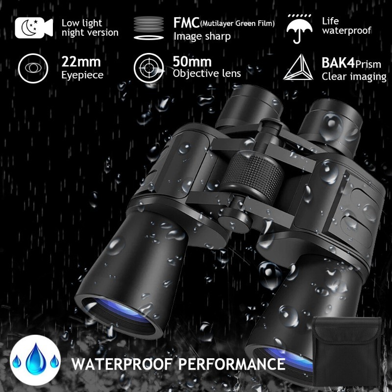 180x100 HD Military Zoom Powerful Binoculars Day/Low Night Optics Hunting & Case
