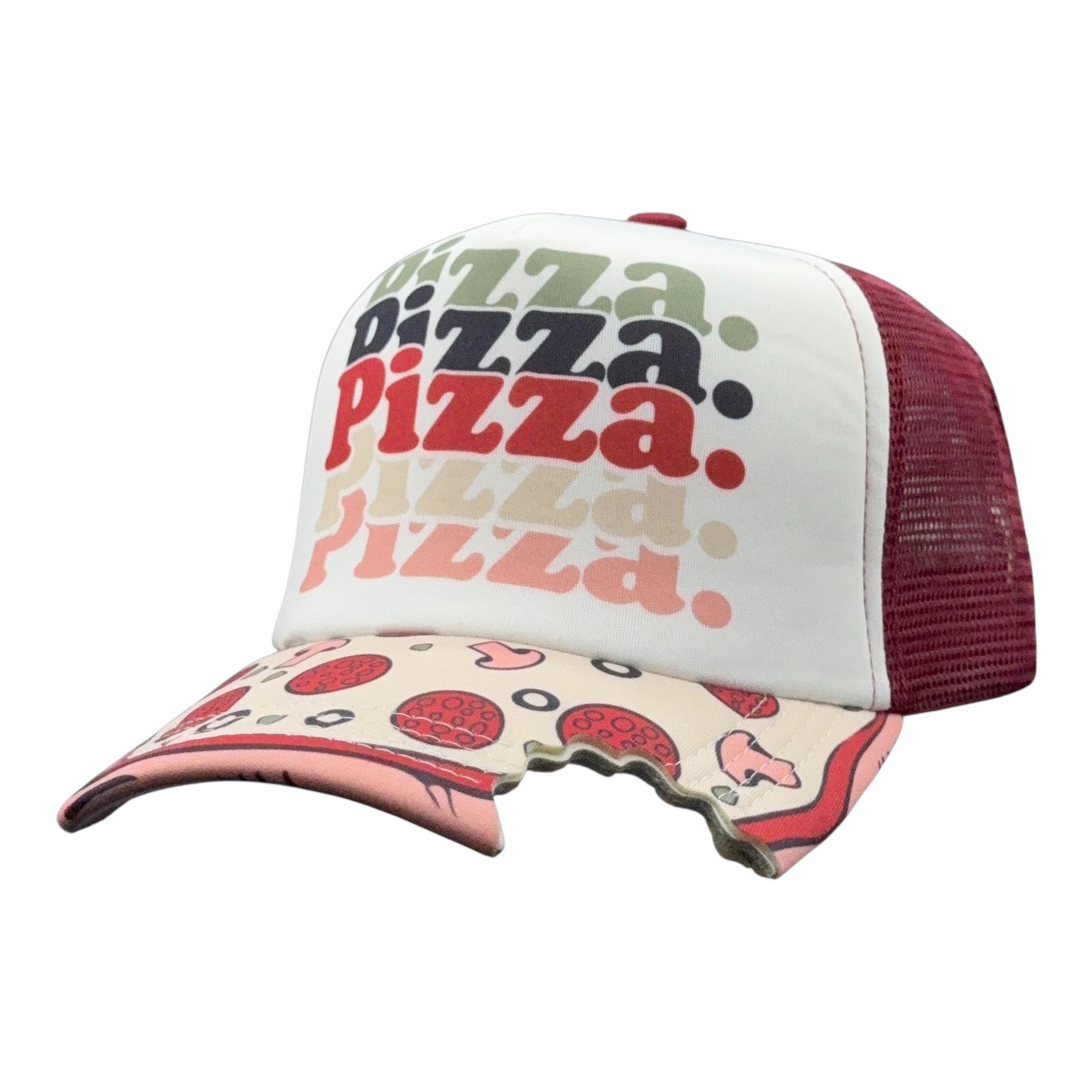 Pizza Bite Hat Funny Sarcastic Special Effect Graphic Novelty Cap