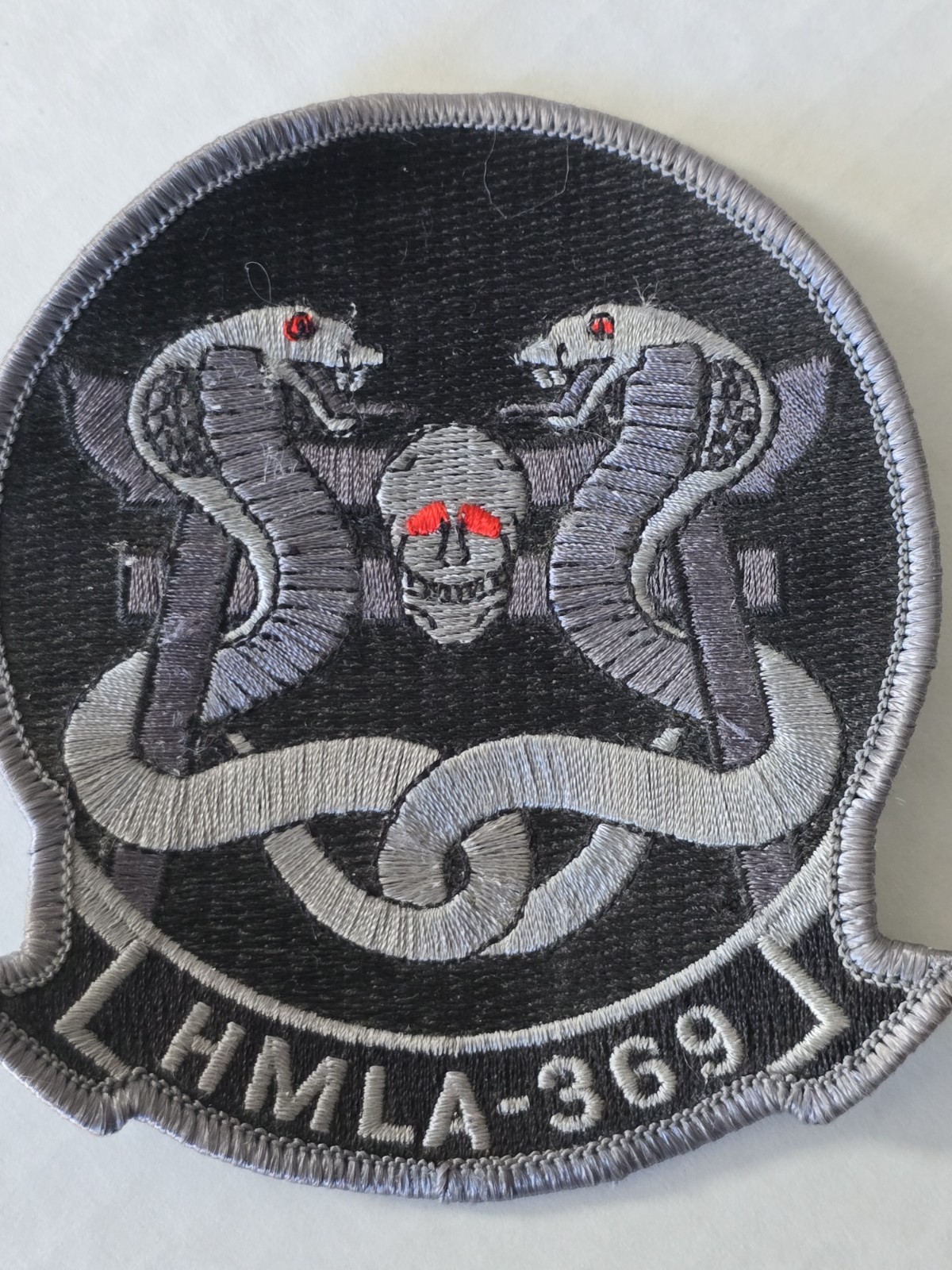HMLA-369 USMC Marine Helicopter Squadron Patch Cobra Skull Subdued
