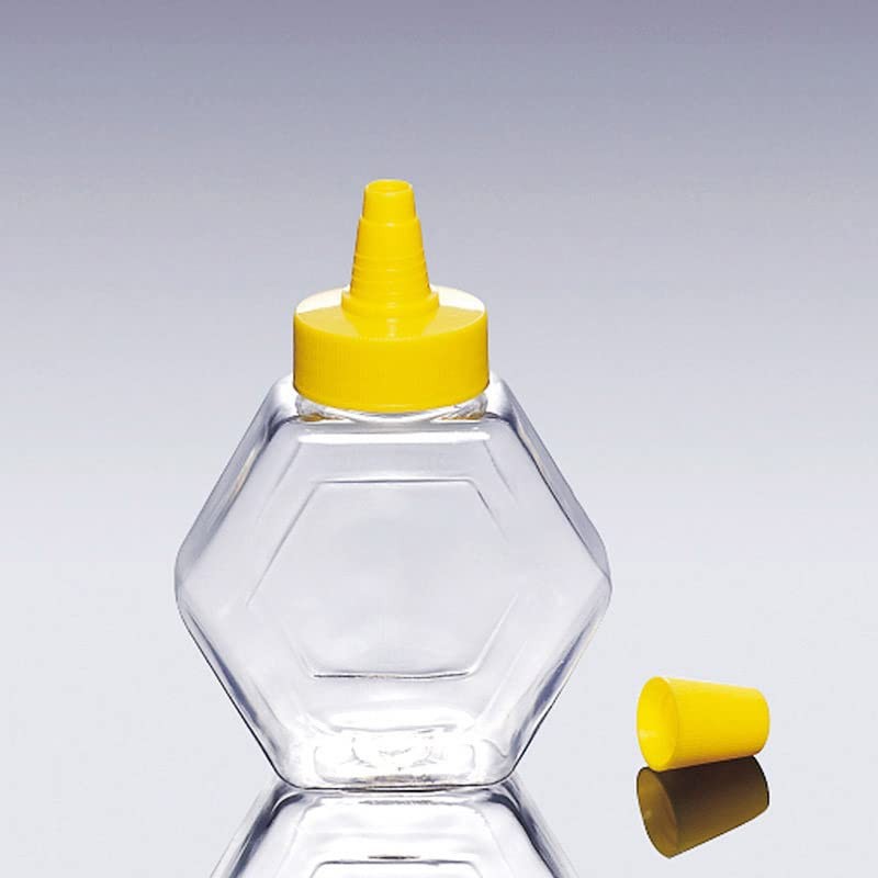 Elsjoy 16 Pack Plastic Honey Bottle Jars, 7 Oz Squeeze Bottles Empty Clear