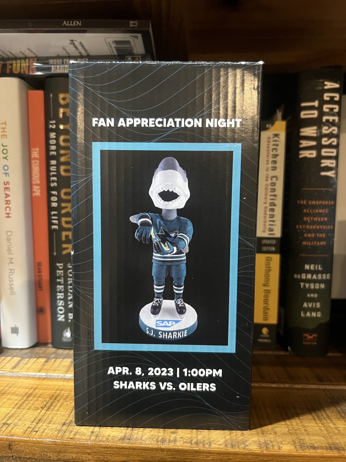 NHL San Jose Sharks vs Edmonton Canada Oilers Sharkie Bobblehead New rare 2023