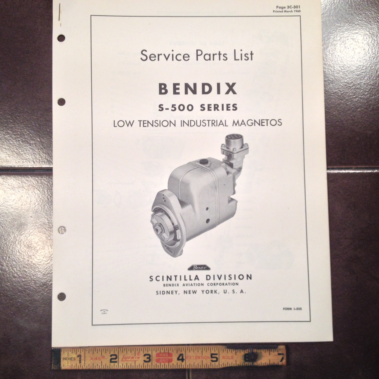 Bendix S-500 Magneto Parts Lists Manual.