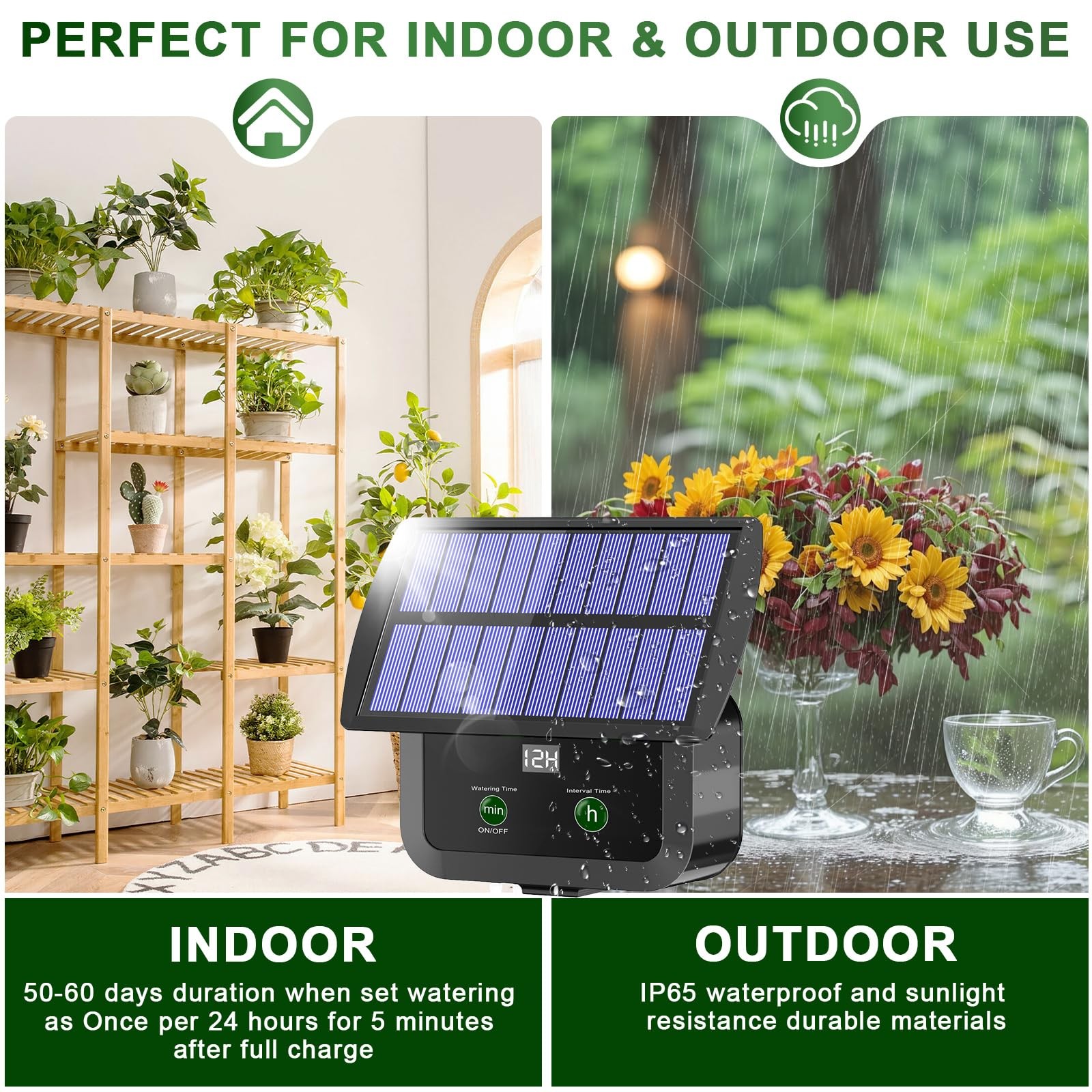 LCD Display Solar Drip Irrigation System Kit, 30 Working Modes & 10 Watering Int