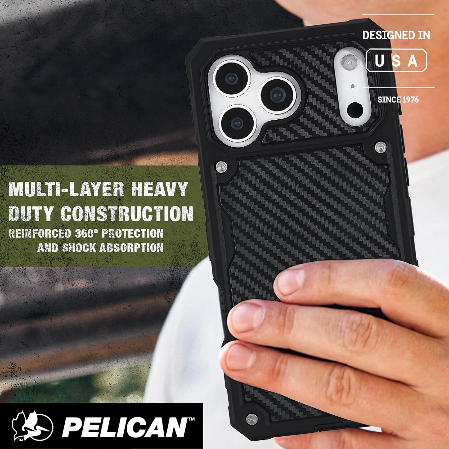 Pelican Shield Iphone 17 Pro Max Case [Compatible with Magsafe] Rugged Phone Cas