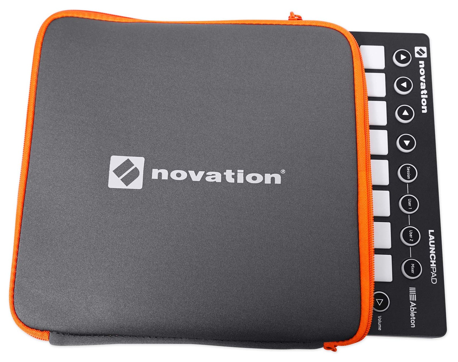 Compact Grey Orange Zip Case for Novation Launchpad S Launch Control XL