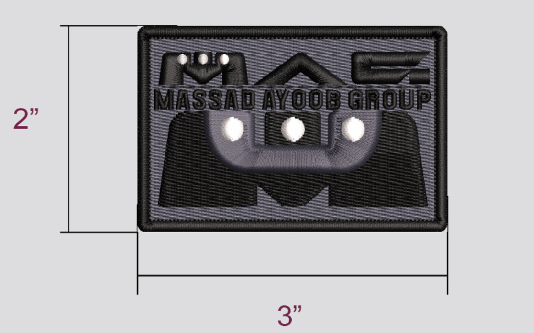 Massad Ayoob Group Hat/Arm Patch, Hook Backing, Grey or Tan Field