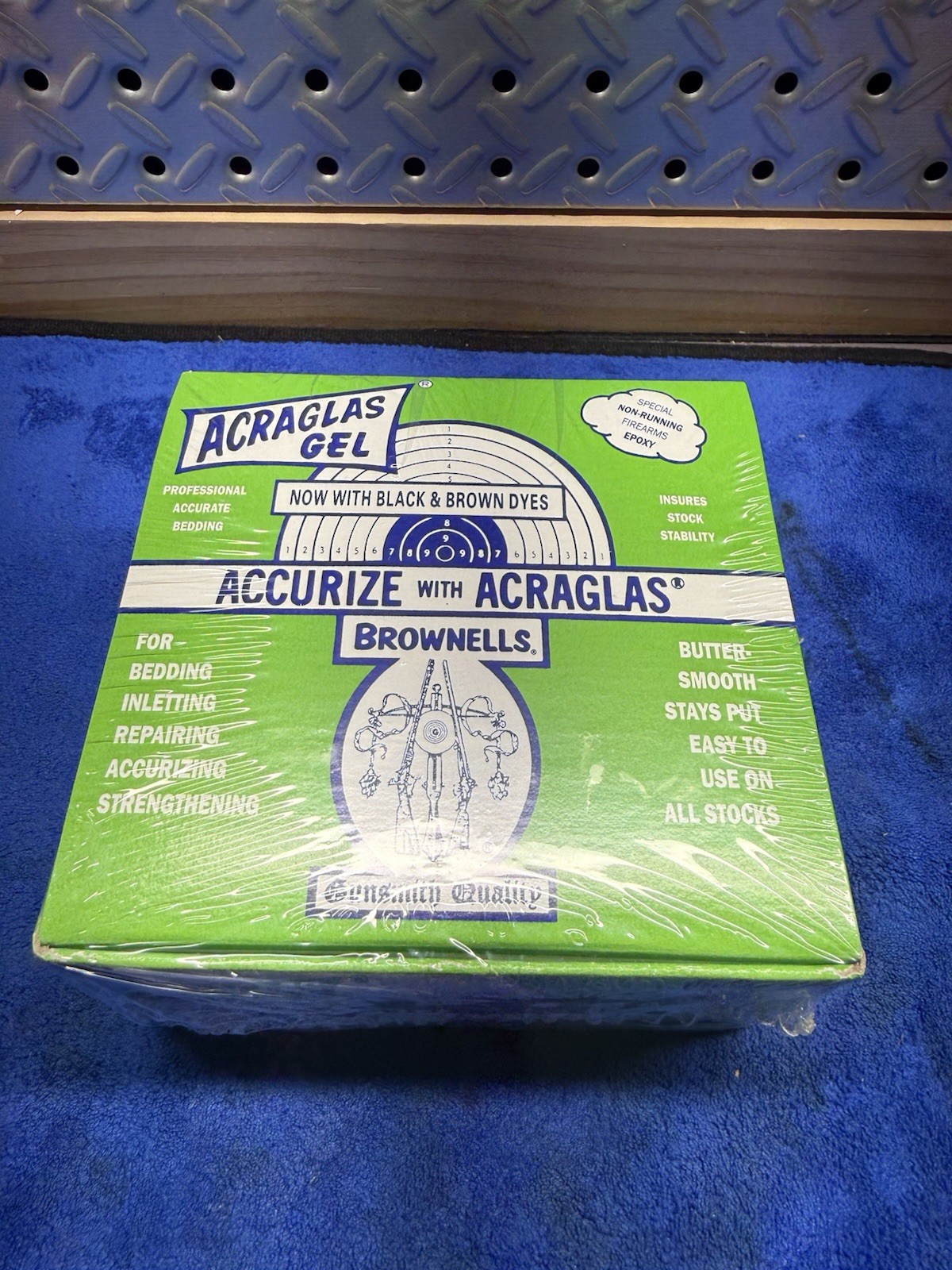 Brownells Acraglas Gel KIT Gunsmith Quality Made in USA SEALED w/ Blk & Brn Dye