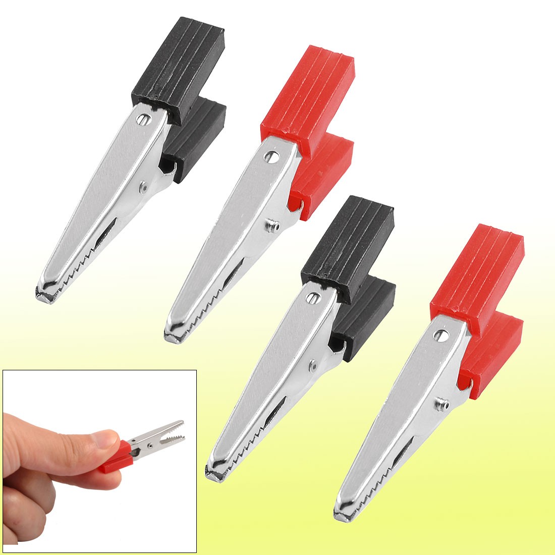 12x Insulating Plastic Covered Alligator Clips Clamps 50mm