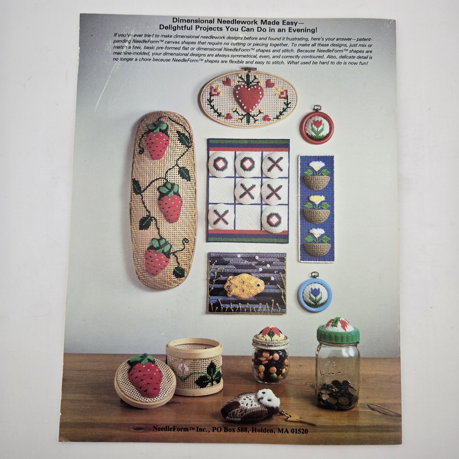 Lot of 4 NeedleForm Plastic Canvas Leaflets Patterns Needlework