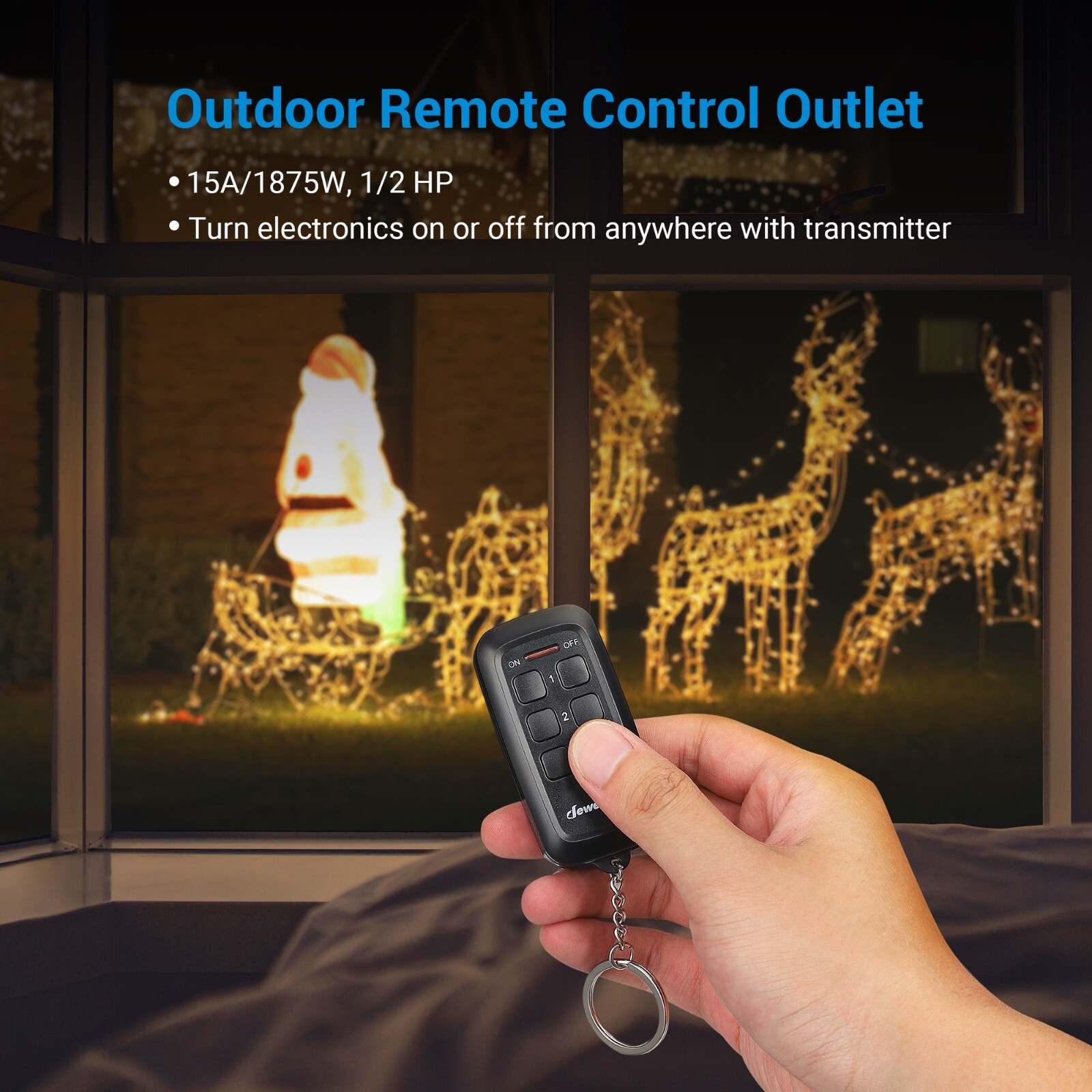 DEWENWILS Wireless Remote Control Outlet Switch Power with 2 Remotes 100FT Range