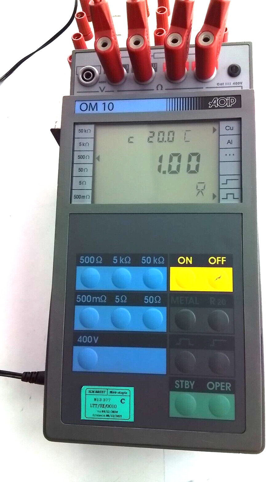 AOIP Micro-ohmmeter  OM 10 400V CAT III calibrator