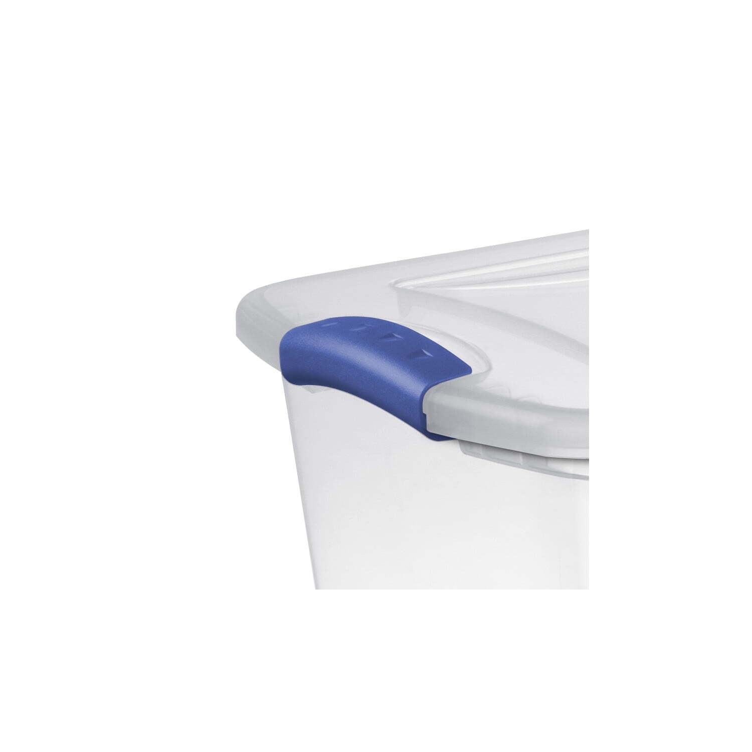 (4 pack) 27 Quart Clear Plastic Storage Container with Latch Lid, Blue