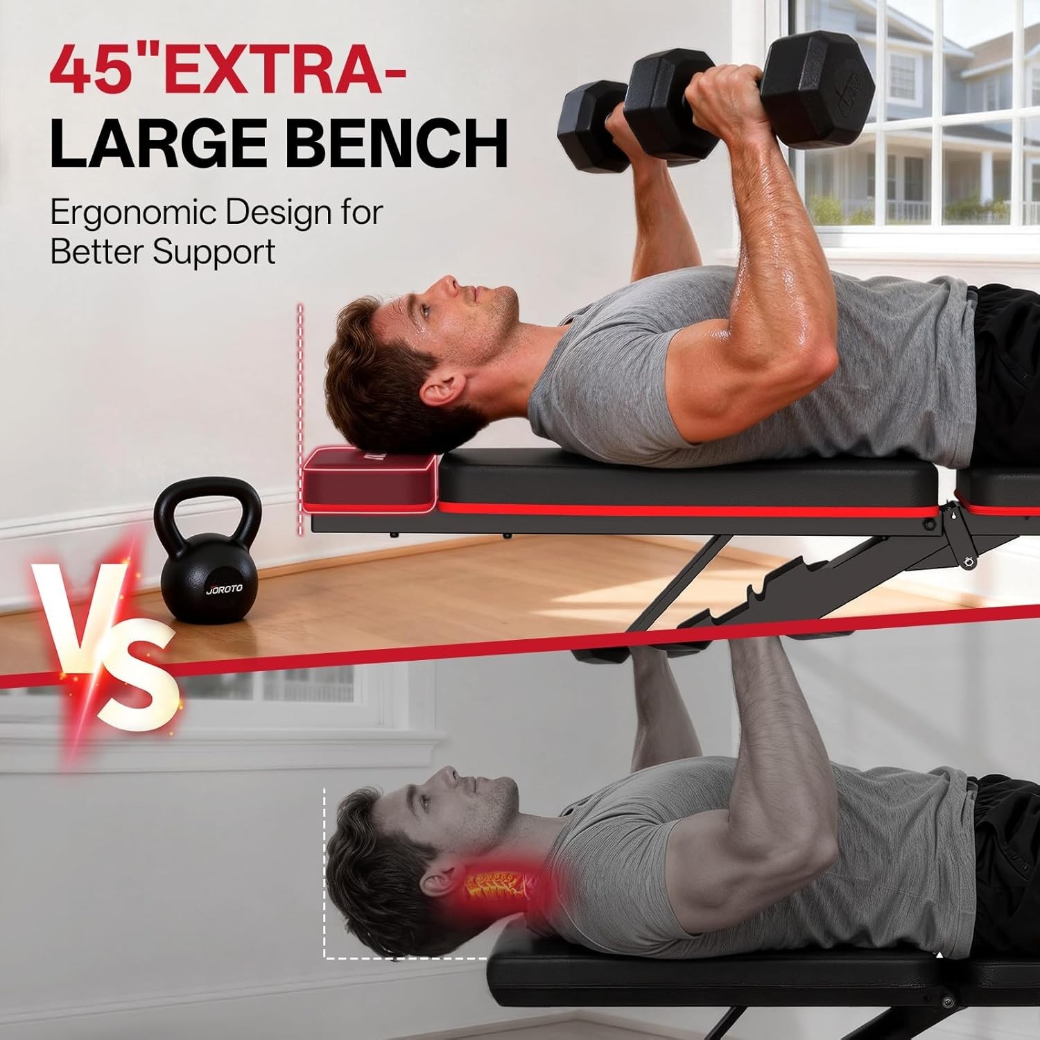 Versatile Foldable Weight Bench with Leg & Preacher Curl Extensions - 1000 LBS