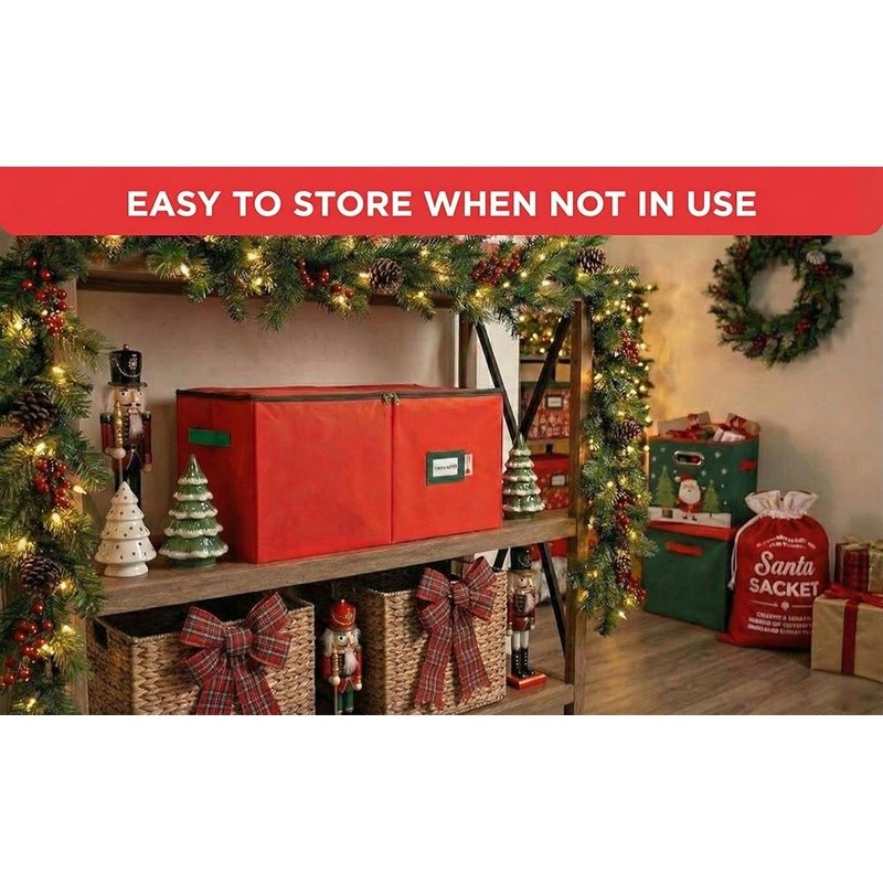 Ornament Storage Box W/ Customizable Dividers Durable Design Easy Organization