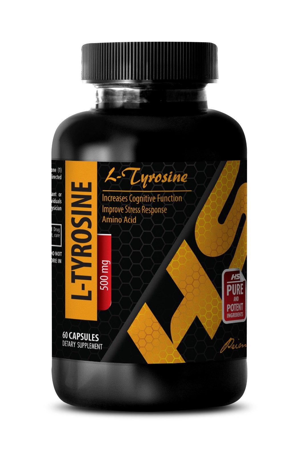 stress relief pills - L-Tyrosine 500mg - mood pills - 1 Bottle