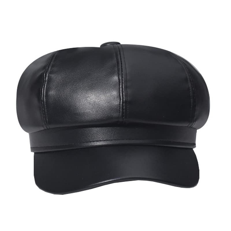 Foetest Cap Leather Hat Baseball Cao Casual Sun Solid One Size, Black