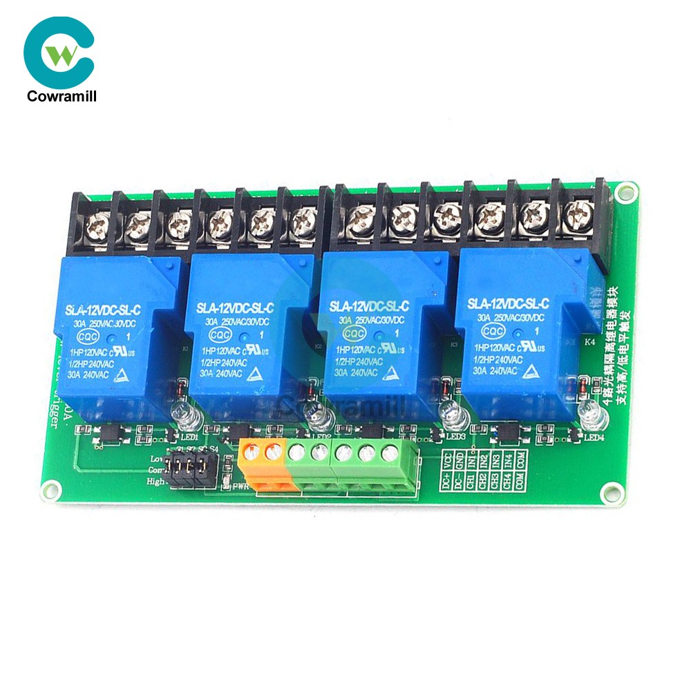 5V 12V 24V 30A 4 Channel Relay Module High Low Level Relay Module Smart Home US