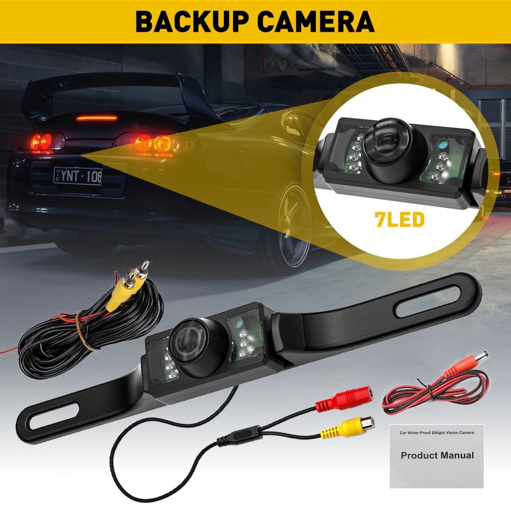 HD Car Rear View Backup License Camera Plate Waterproof Night Vision Wide Angle