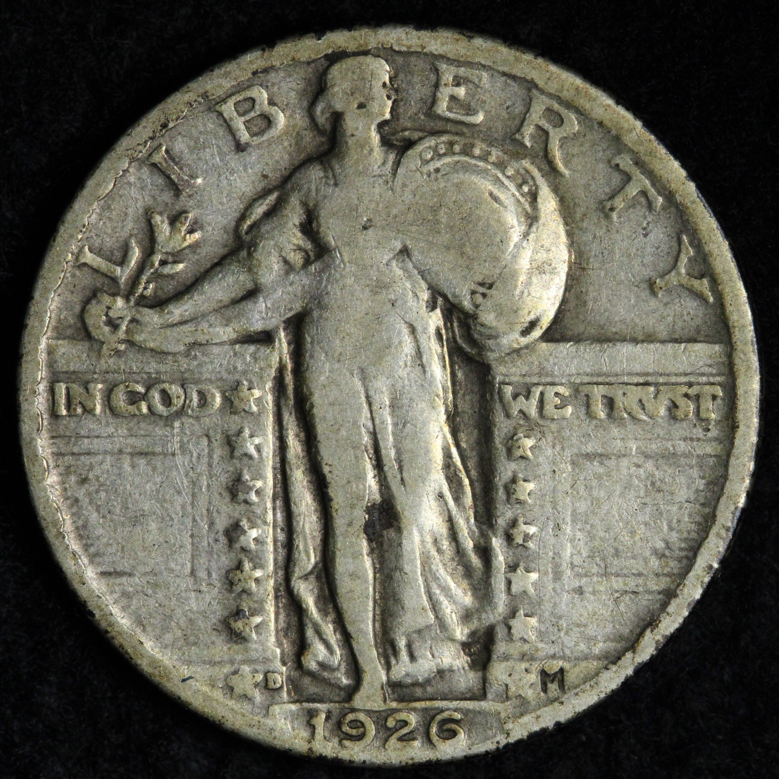 1926-D Standing Liberty Silver Quarter VF E353 WYNN