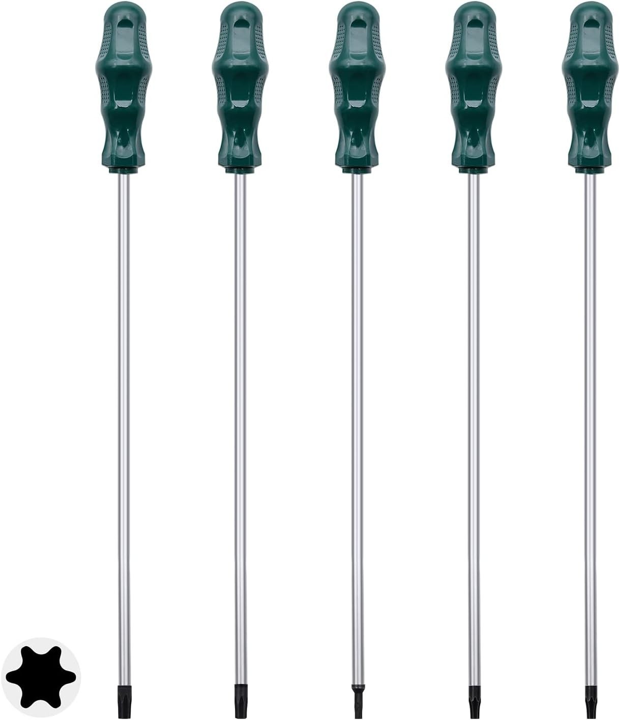Extra Long Torx Screwdrivers Set, 5pcs 12in Magnetic T15 - T30