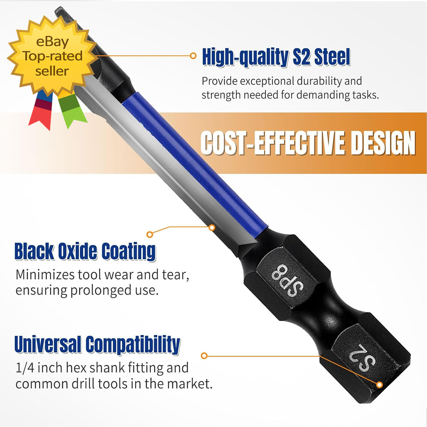 Magnetic Spanner Security Bit Set 6 Piece S2 Steel Impact Driver Bits Tool Set