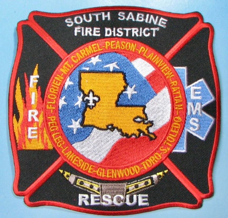South Sabine, LA Fire District Patch 5"X5". PP52.