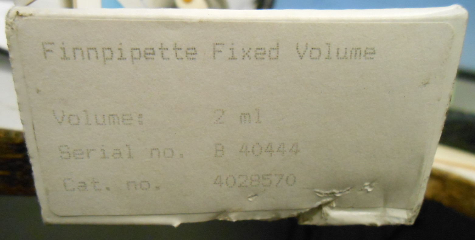 FINNPIPETTE 4028570 2mL FIXED VOLUME PIPETTE/PIPETTOR