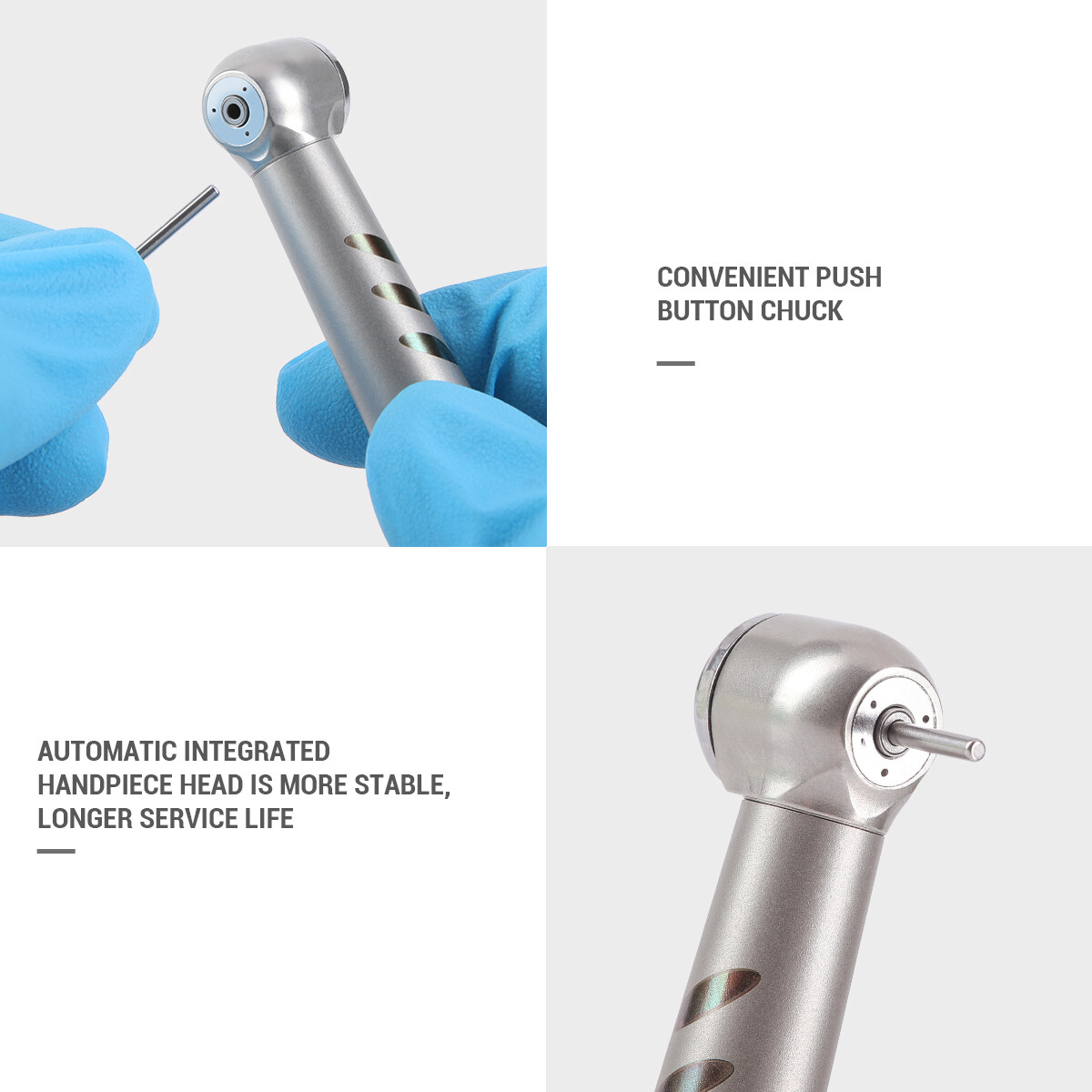 AZDENT Dental (Optic LED E-generator ) High Speed Handpiece Air Turbine 4/2Holes