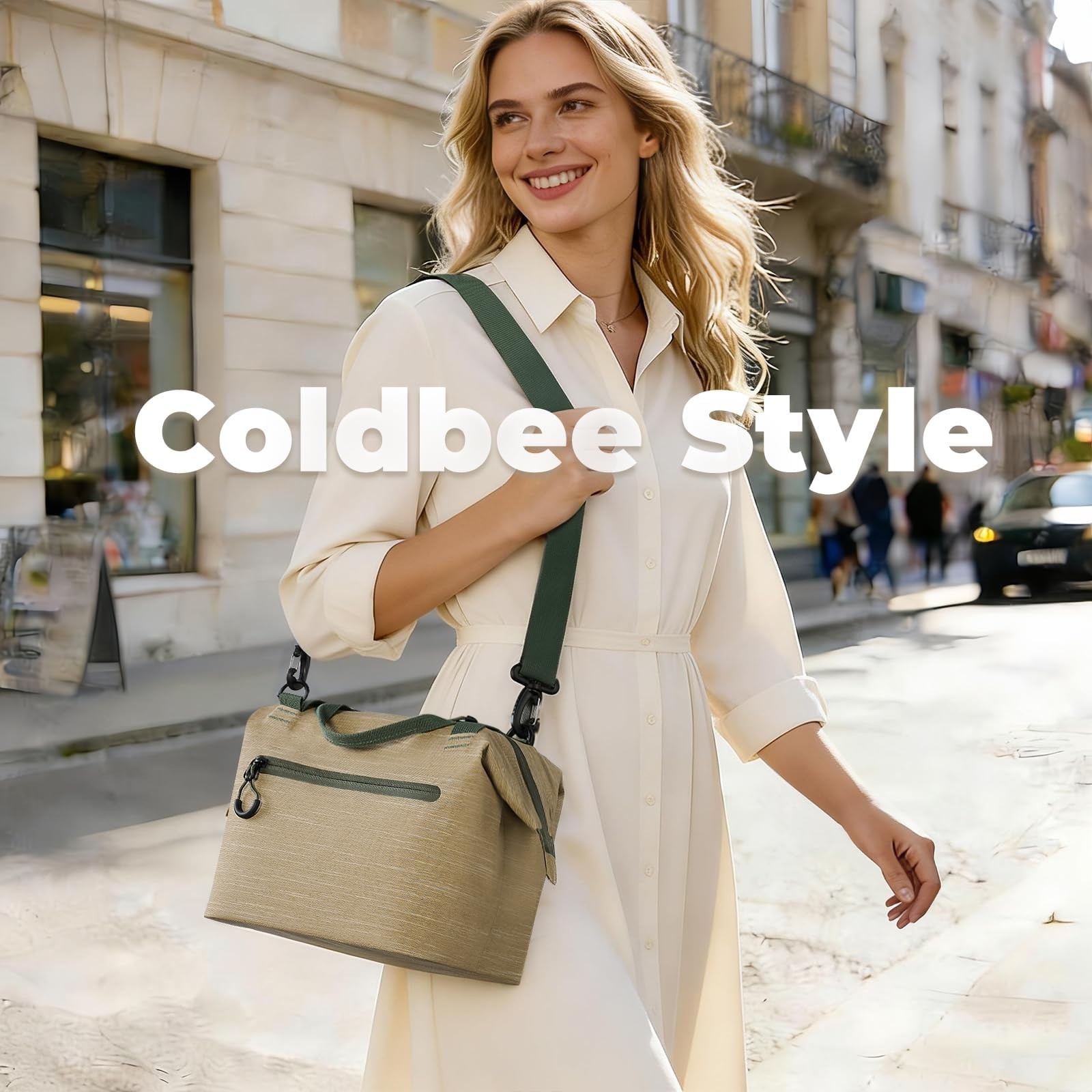 Coldbee Cooler Bag - Small Insulated Cooler Bag with Adjustable Shoulder Stra...