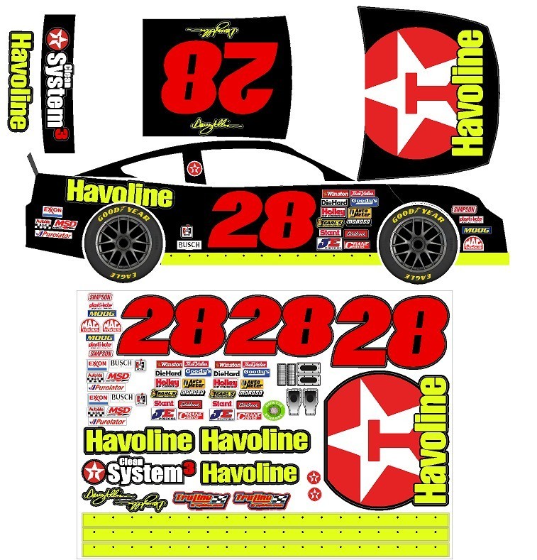 LOSI Nascar - 28 Davey Allison Havoline Oil RC Car Decal Sheet