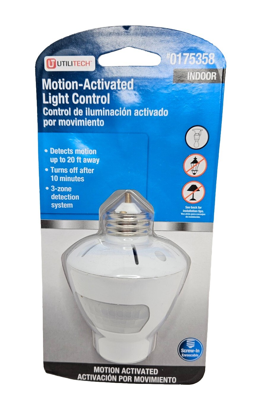 Ultilitech Indoor Motion-Activated Light Control NEW #0175358 Model #MLC169BCL