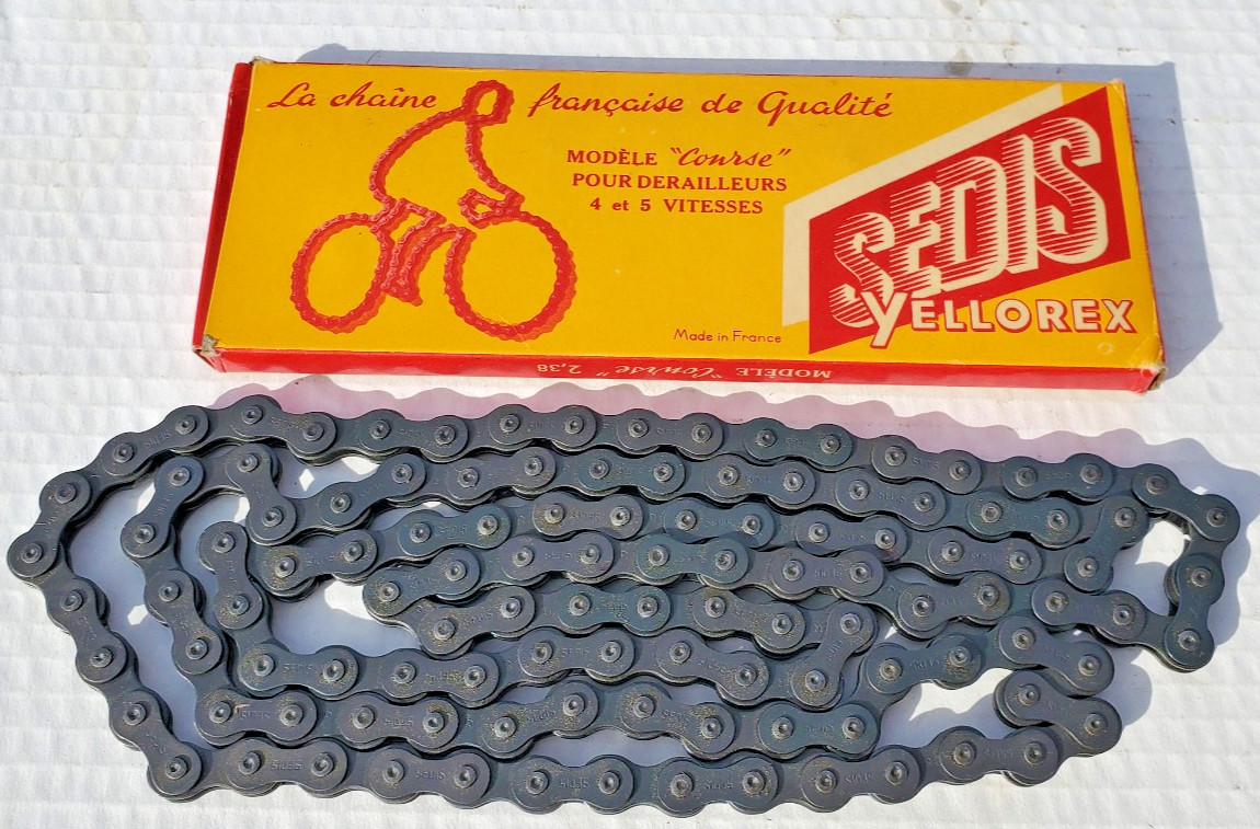 NOS SEDIS Conrse Bicycle Chain 4 + 5 spd 10 Vtg Simplex 1950's Peugeot Schwinn