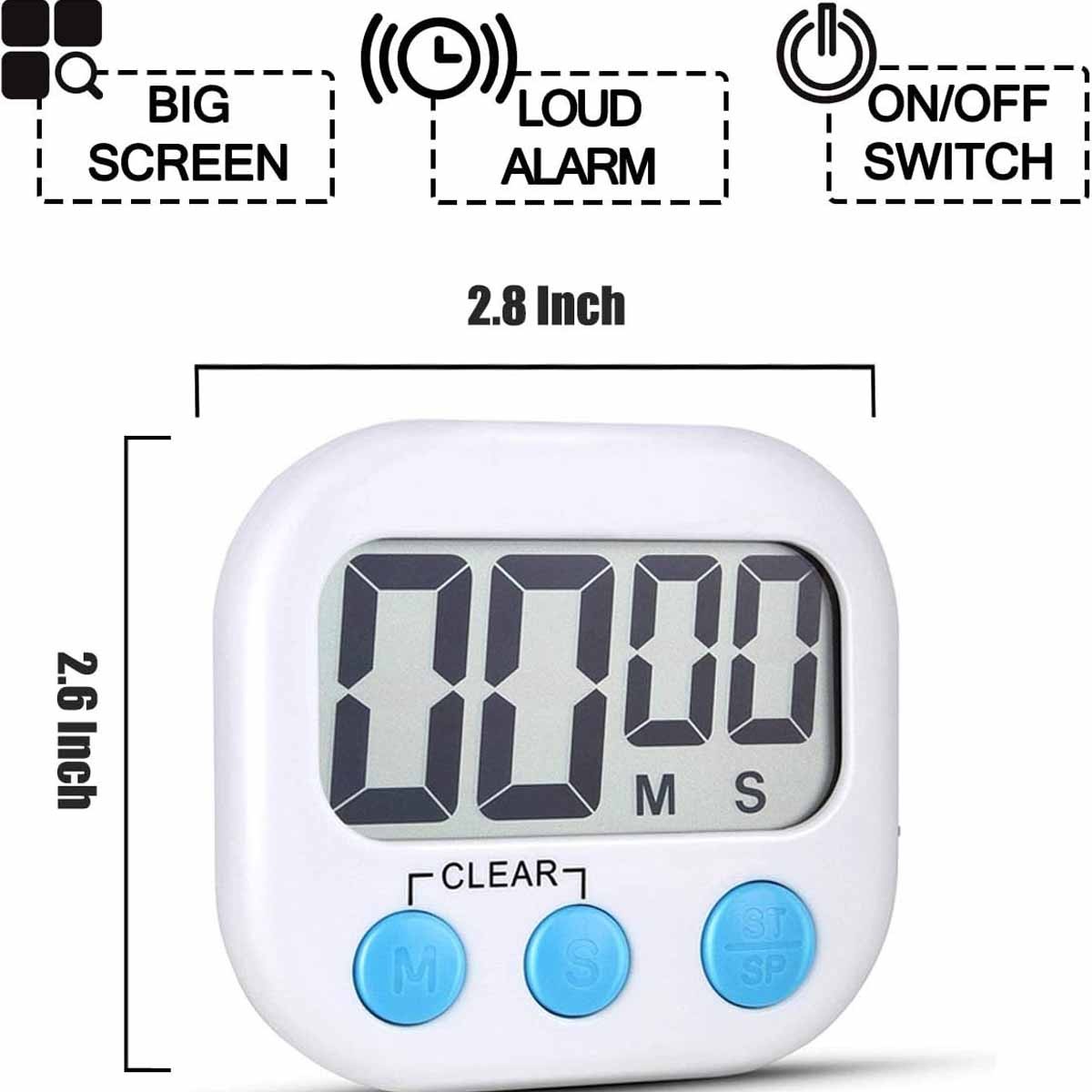 2-pack digital kitchen timers, countdown, stopwatch,classroom timer for teachers