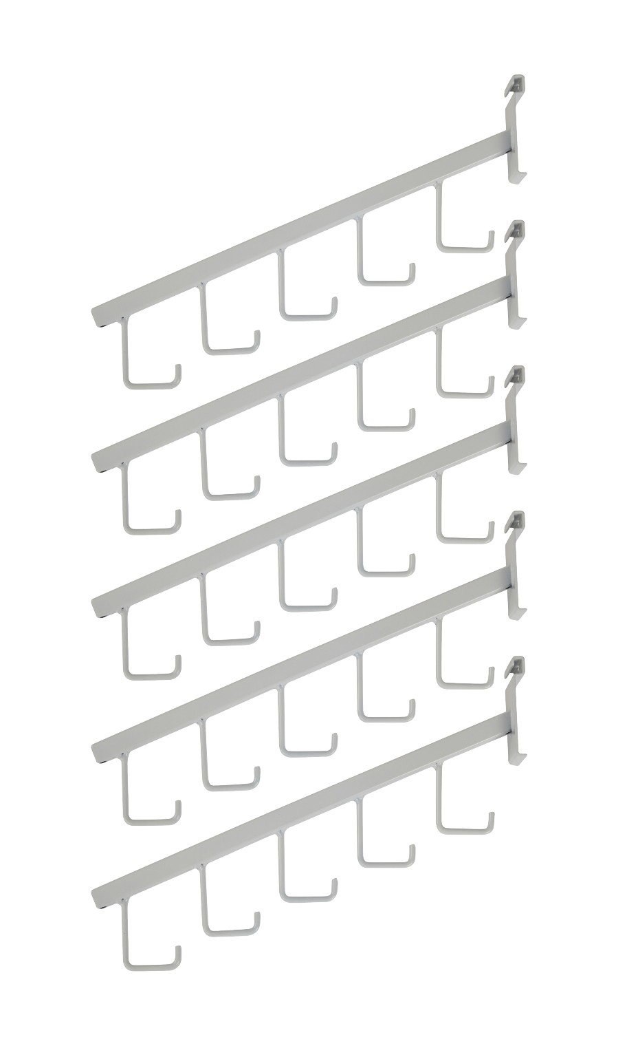 SSWBasics Pack of 5 White 5JHook Waterfall Faceout Gridwall Hooks