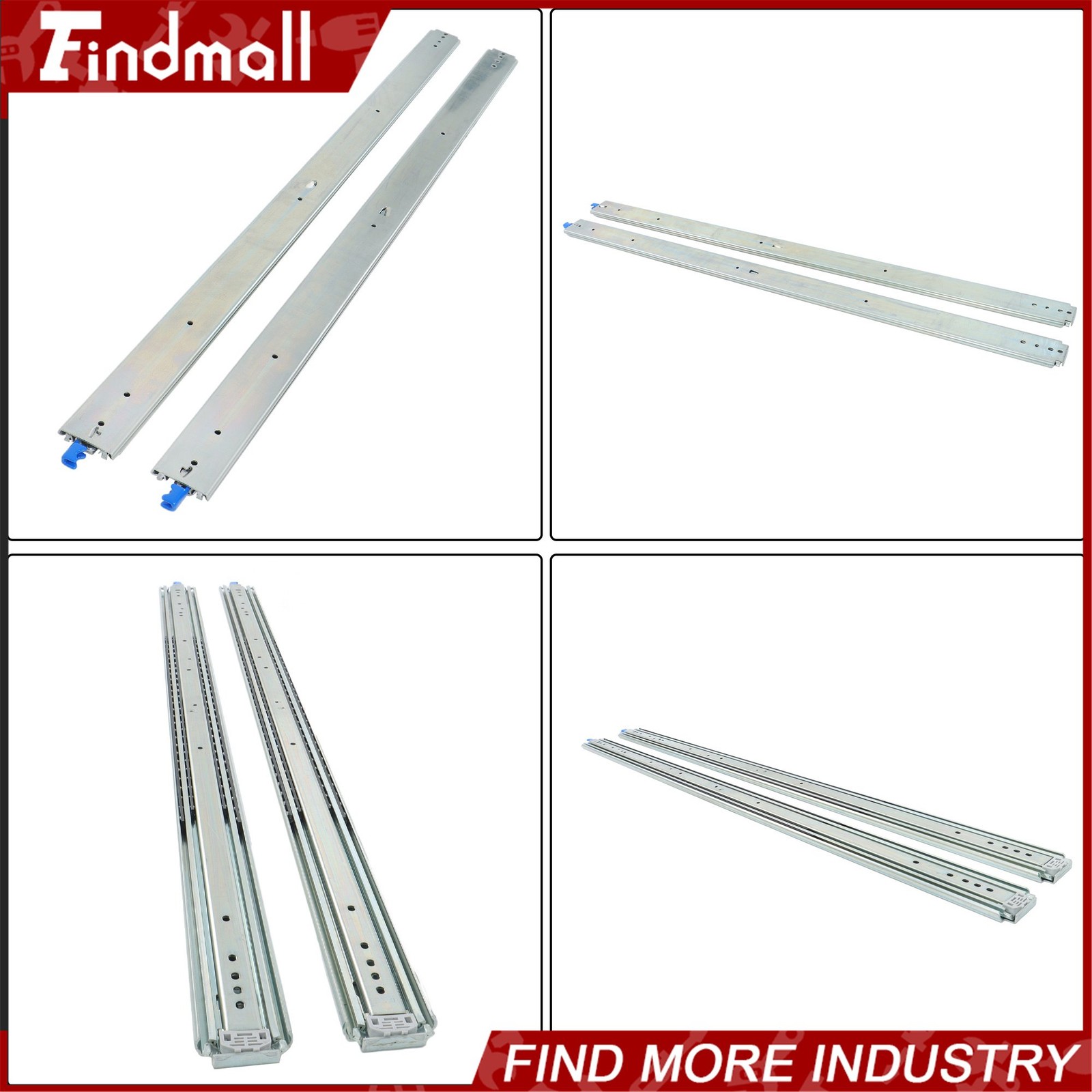Findmall Heavy Duty 56" Drawer Slides w/Lock 500lb - Full Extension Ball Bearing