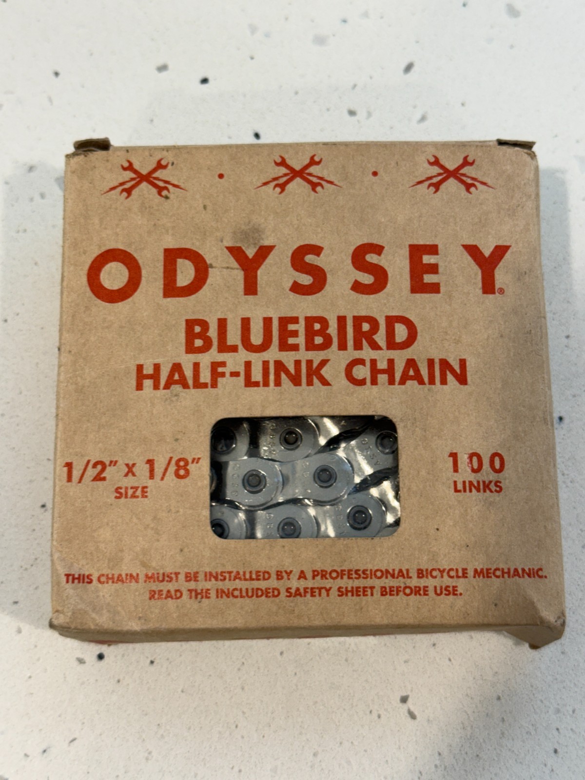 Odyssey BMX Bluebird Half-Link Chain 1/2"x 1/8" 100L Silver BNIB