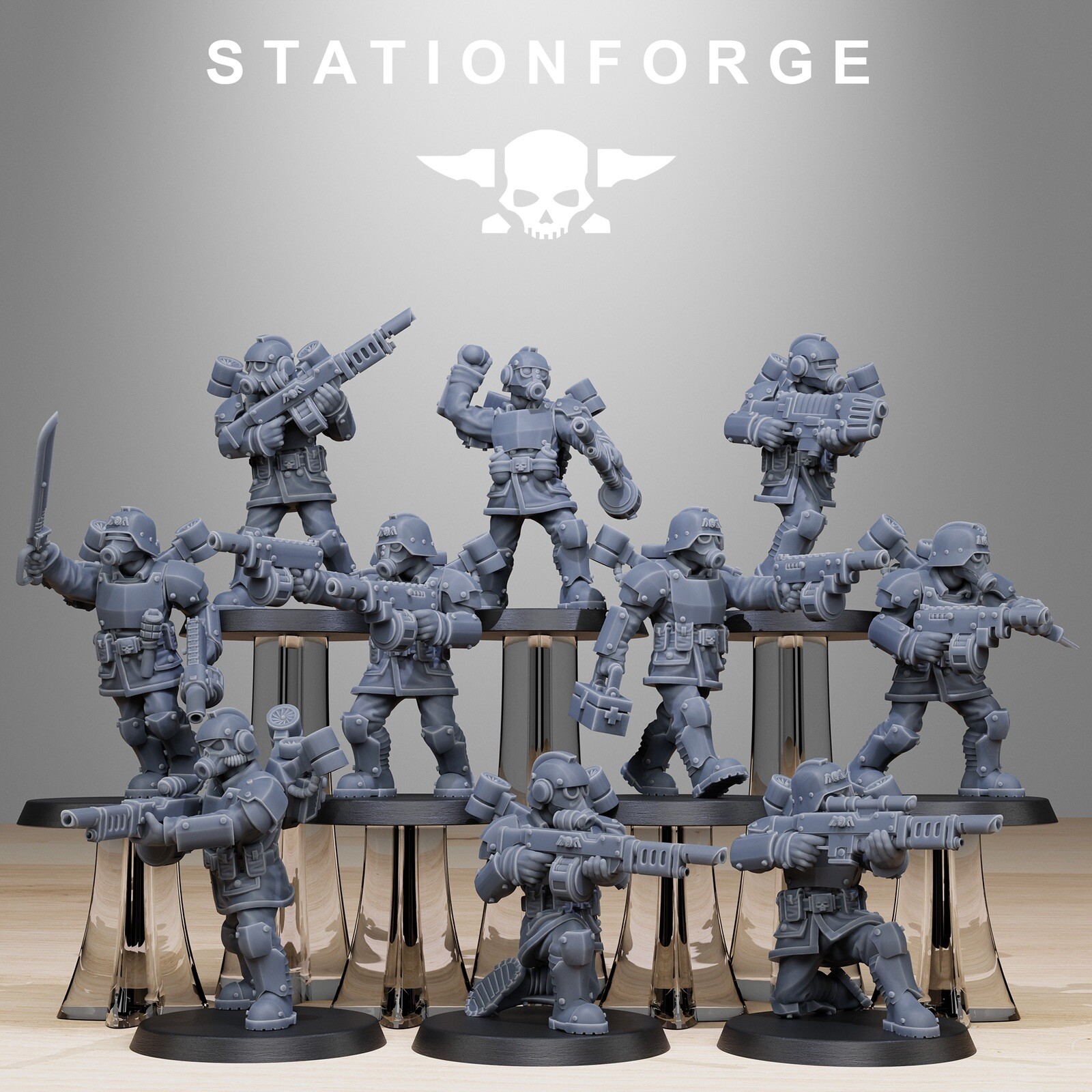 Imperial Soldiers of the Grim Guard x 10, Death Division, Jump Infantry Korps