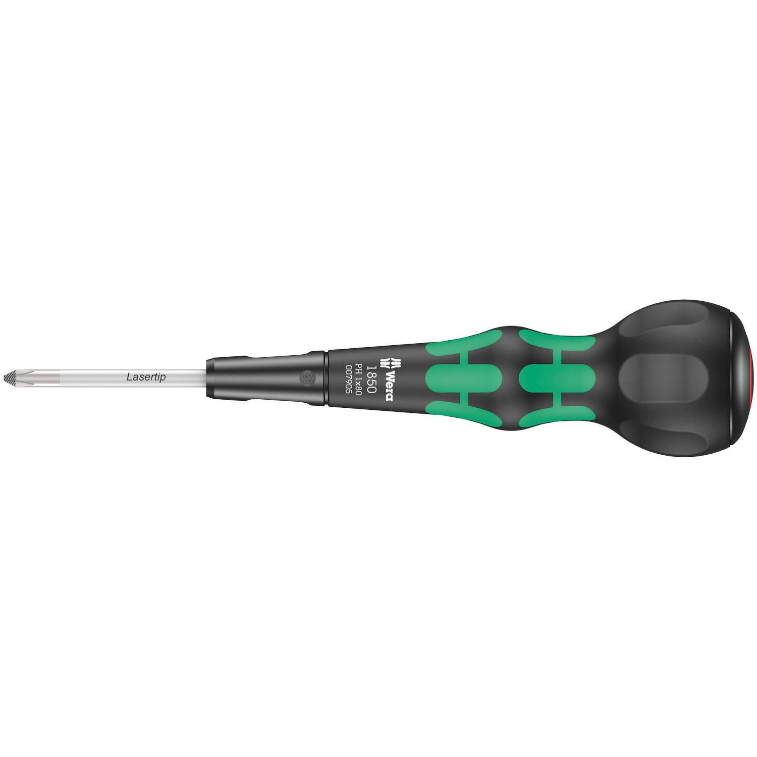 Wera 05007905001 Kraftform Ball-Grip Workshop Phillip Screwdriver, PH 1 x 80 mm